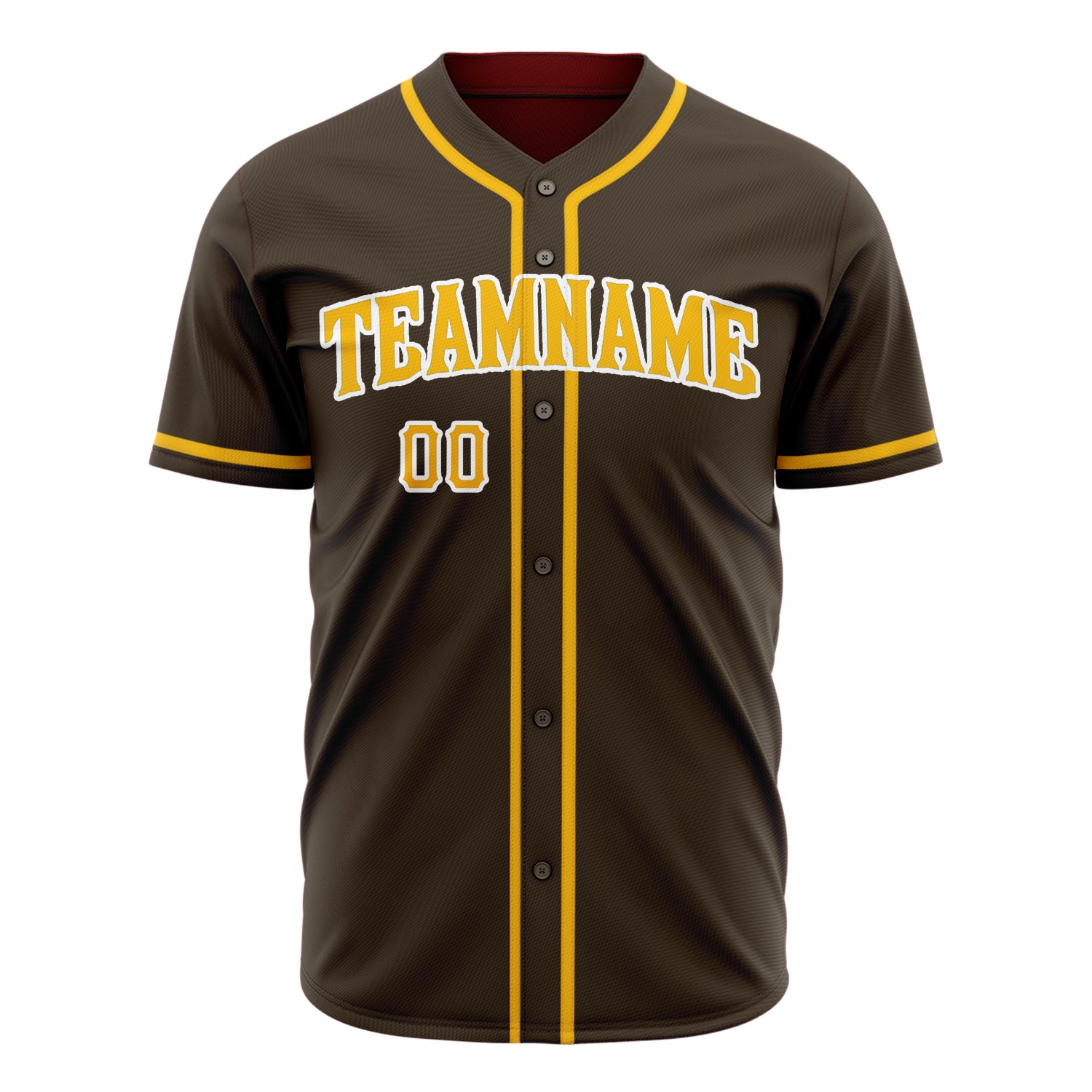 Custom Professional Brown Gold Baseball Jersey