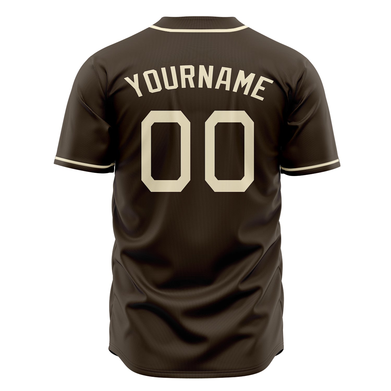 Custom Professional Brown Cream Baseball Jersey