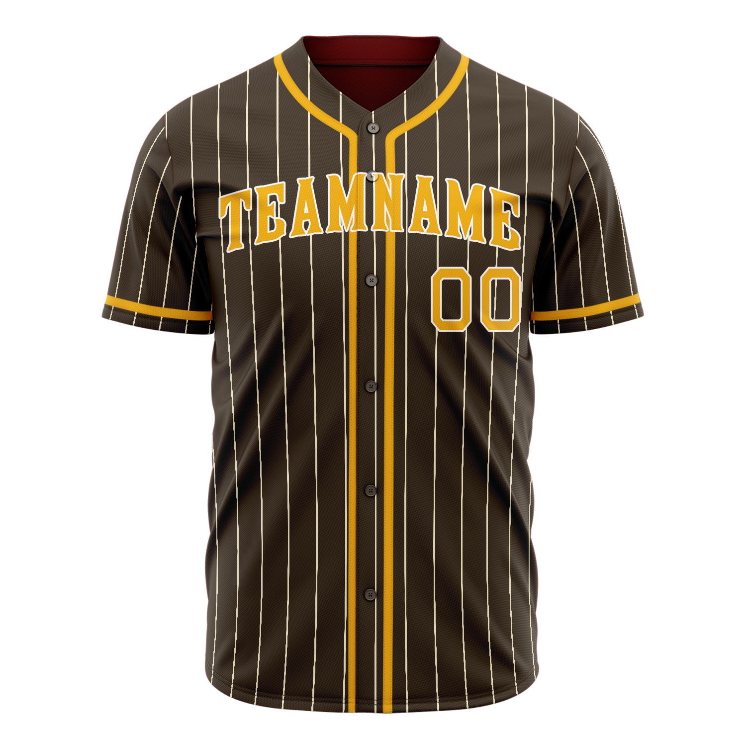 Custom Professional Brown Gold Baseball Jersey