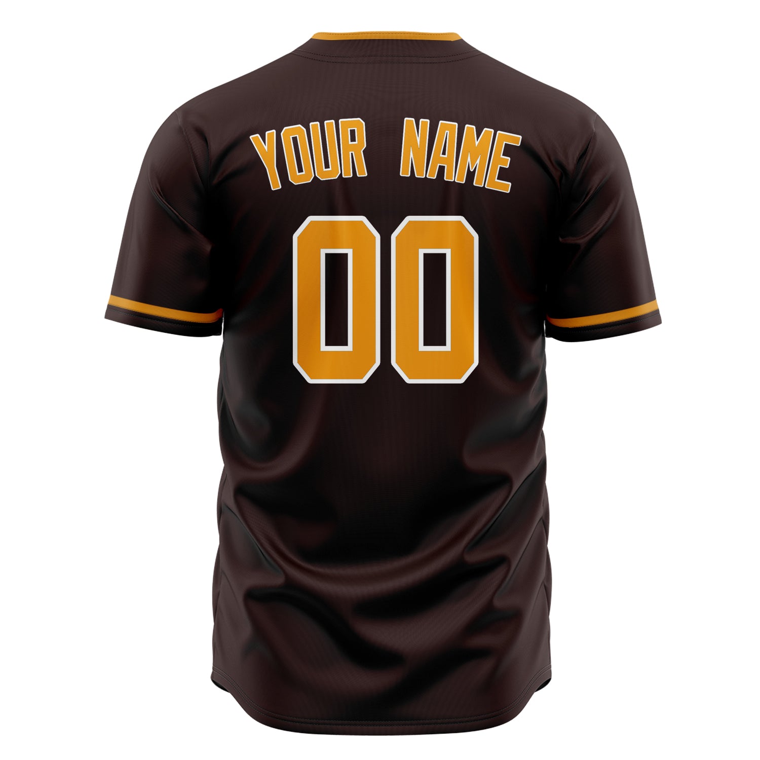 Custom Professional Brown Gold Baseball Jersey