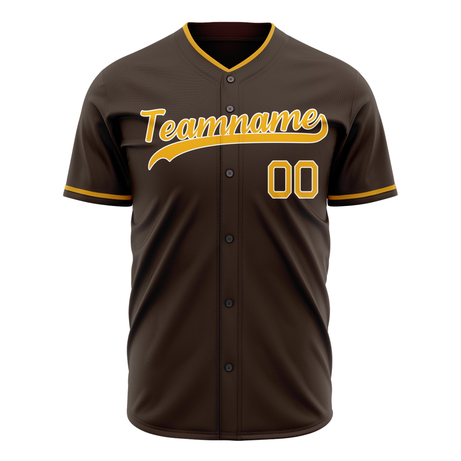 Custom Professional Brown Gold Baseball Jersey
