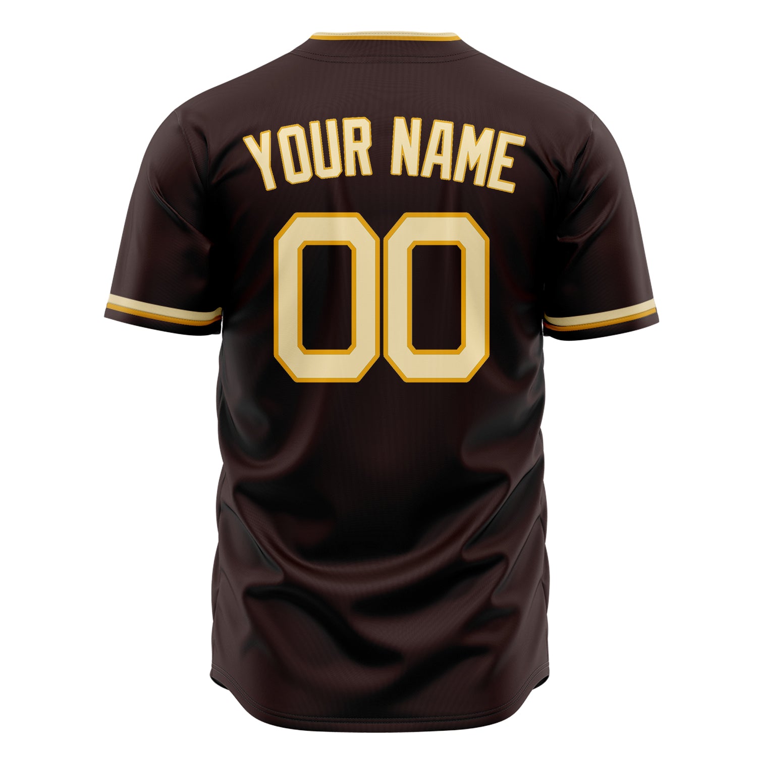 Custom Professional Brown Cream Baseball Jersey
