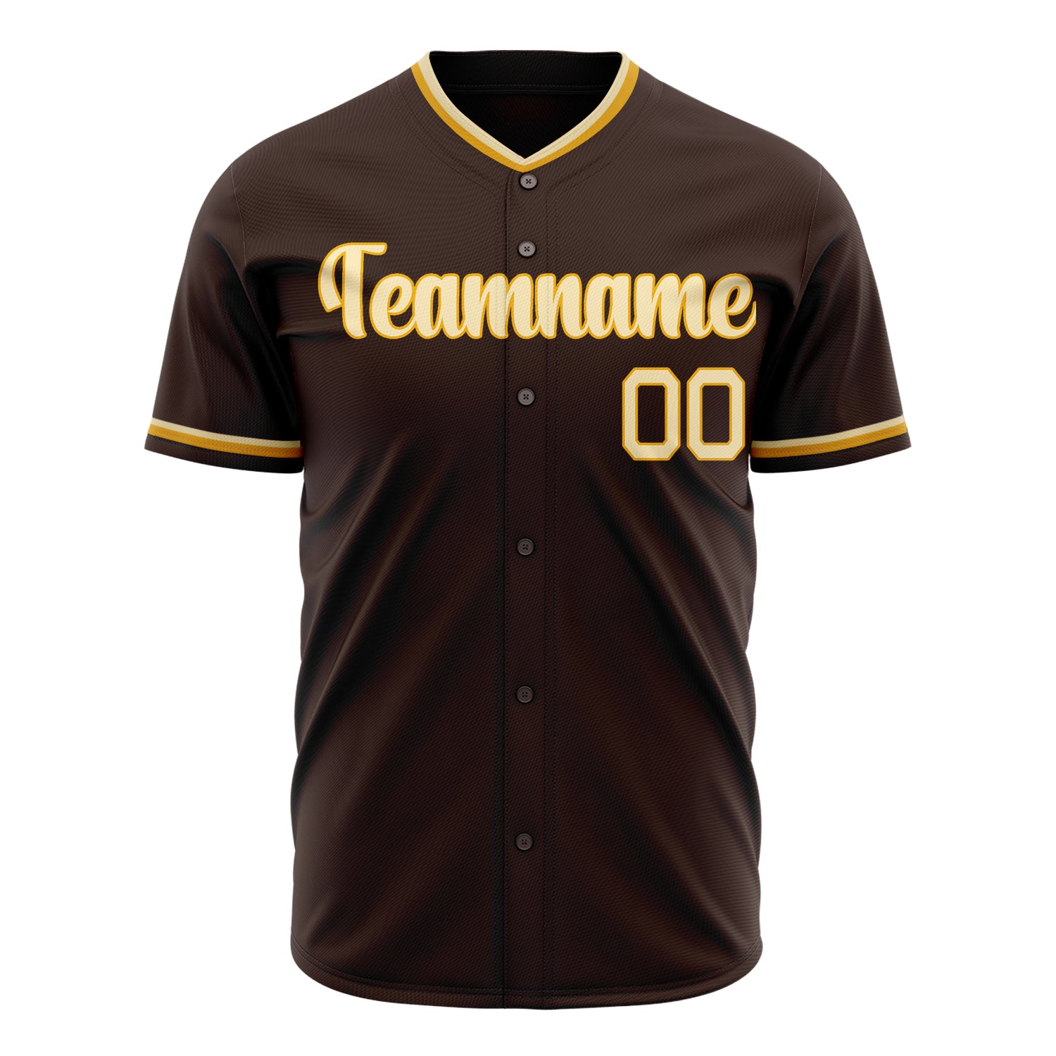 Custom Professional Brown Cream Baseball Jersey