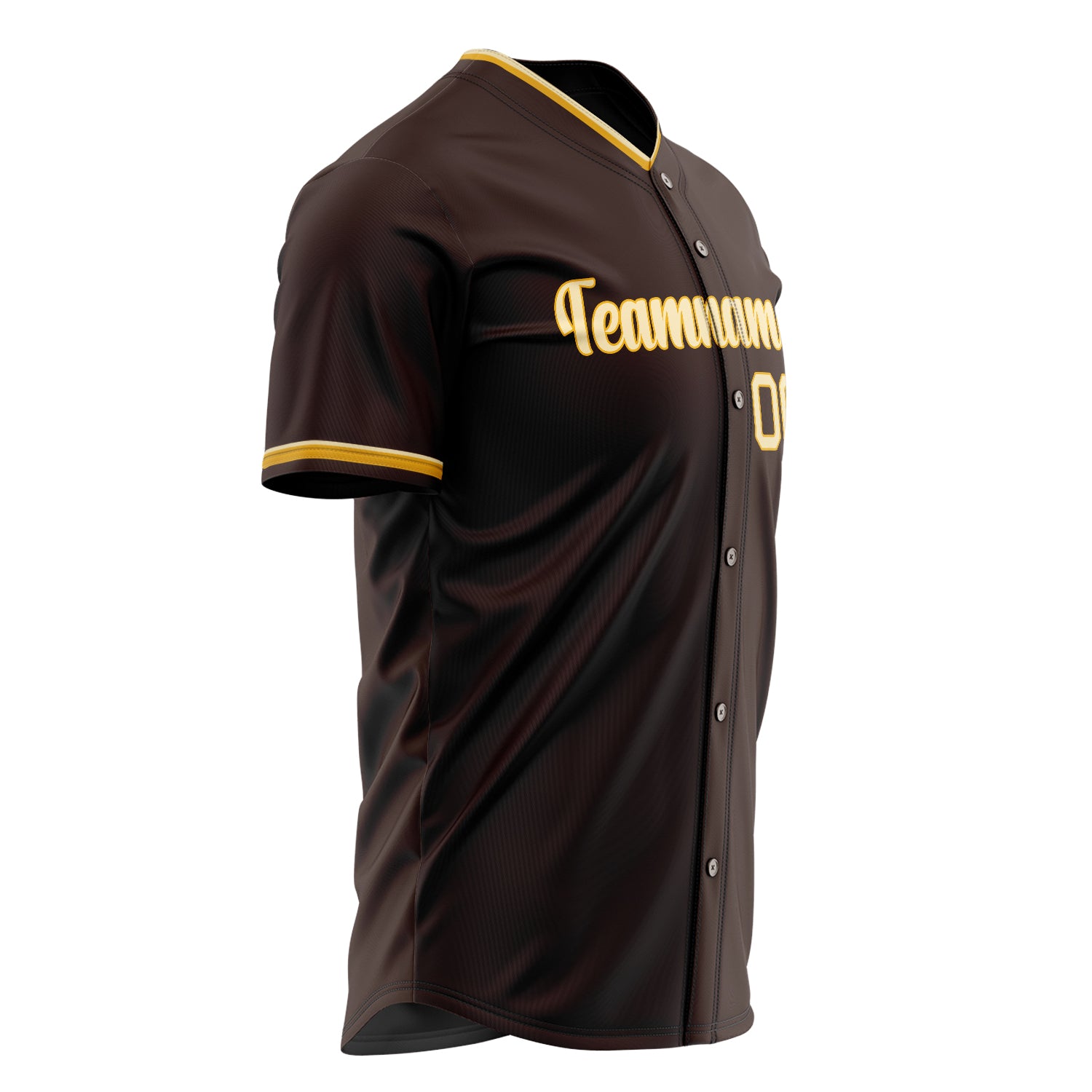 Custom Professional Brown Cream Baseball Jersey