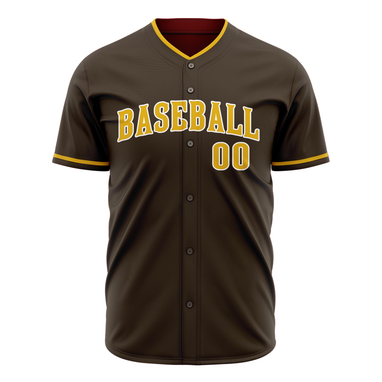 Custom Professional Brown Gold Baseball Jersey