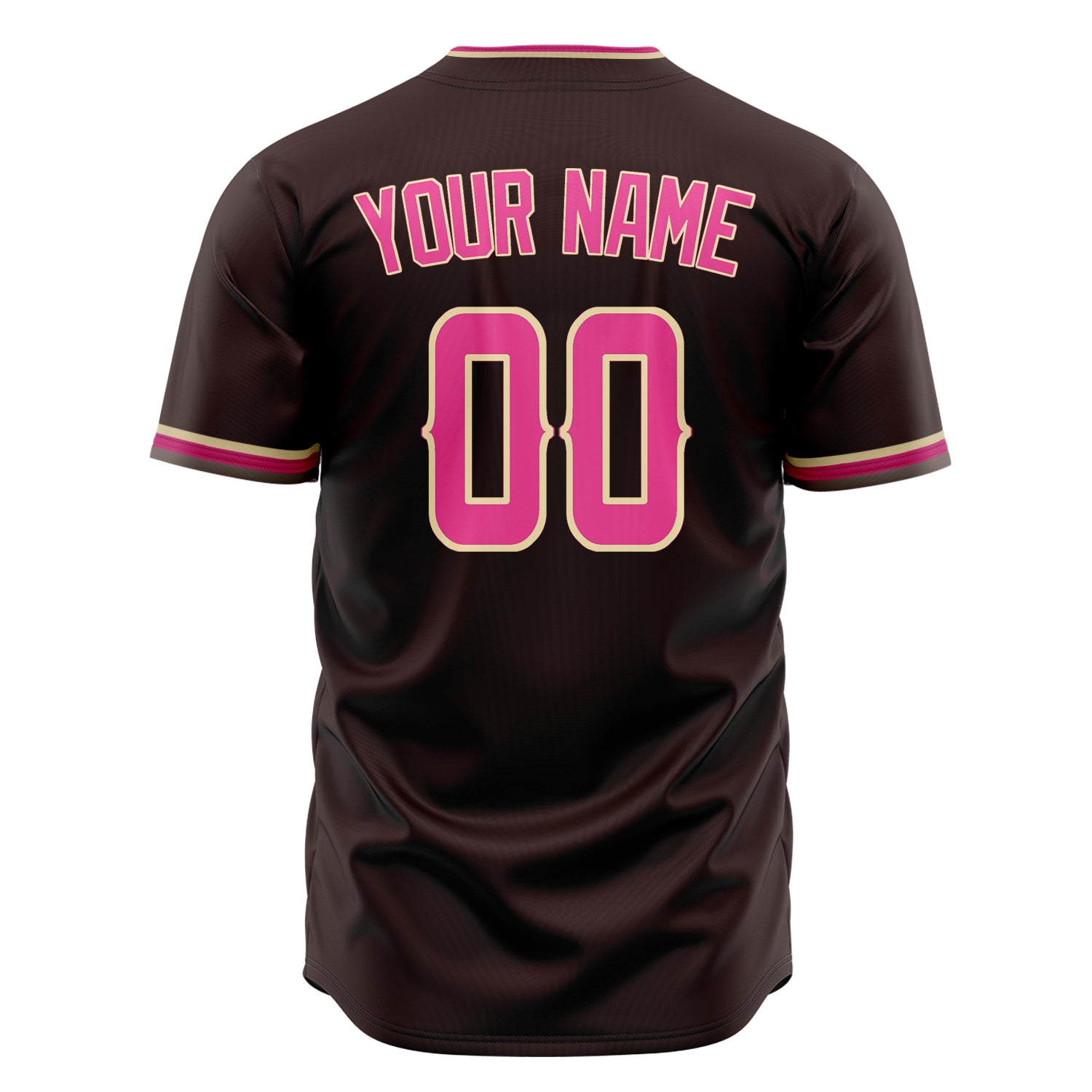 Custom Professional Brown Pink Baseball Jersey