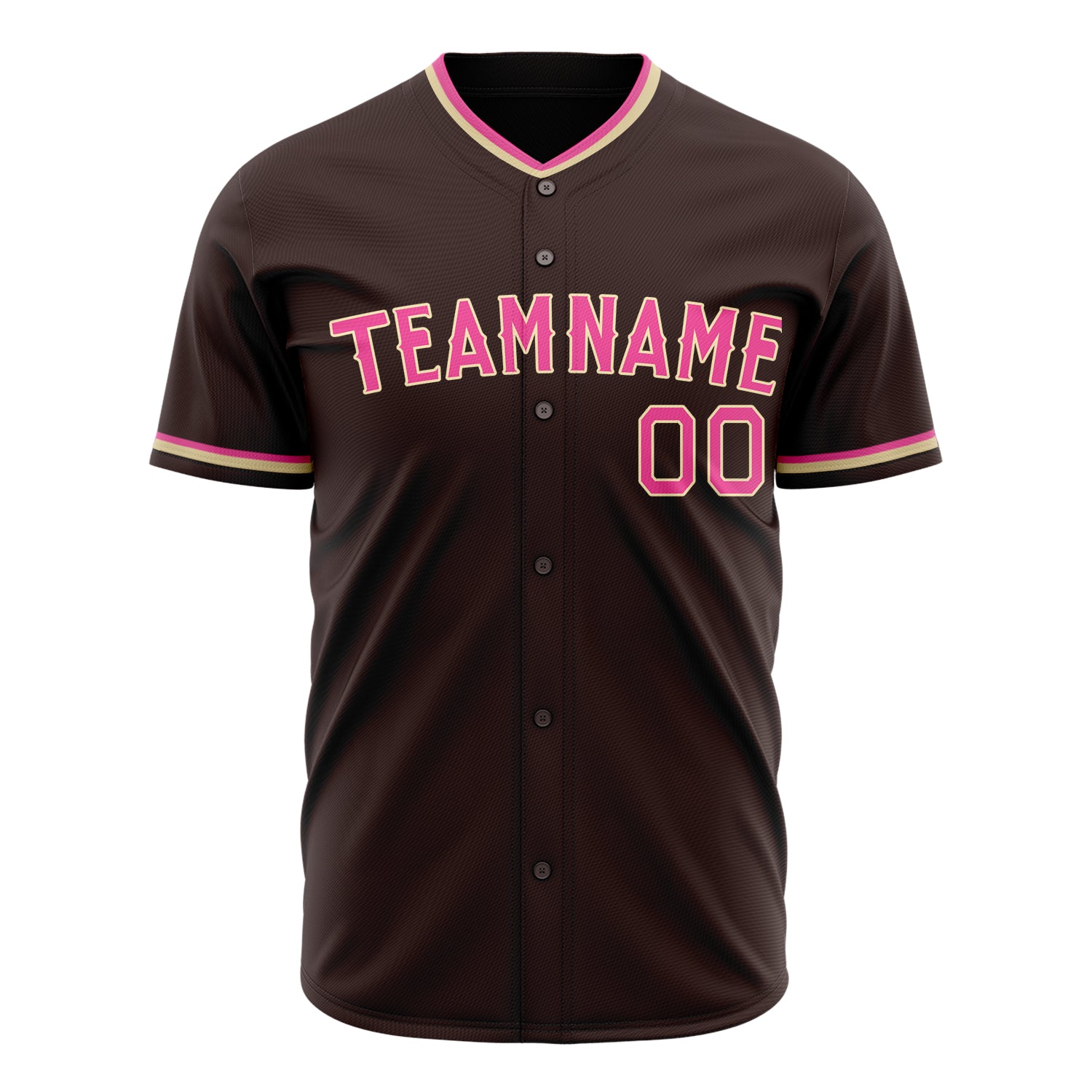 Custom Professional Brown Pink Baseball Jersey