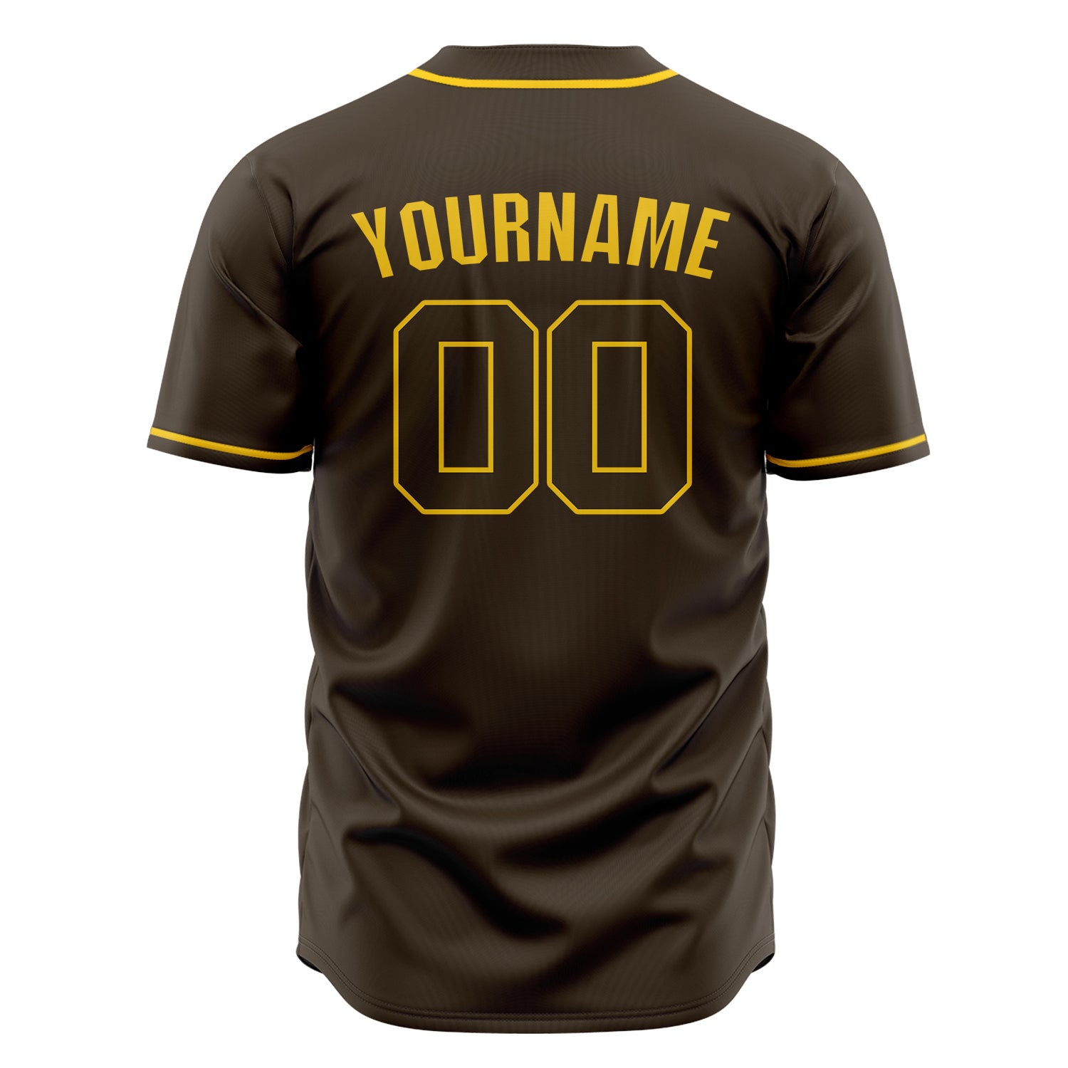 Custom Professional Brown Gold Baseball Jersey