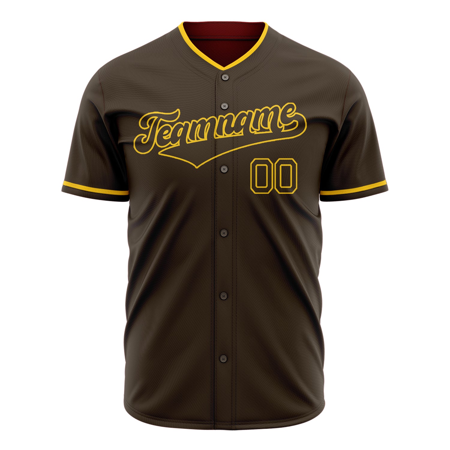 Custom Professional Brown Gold Baseball Jersey