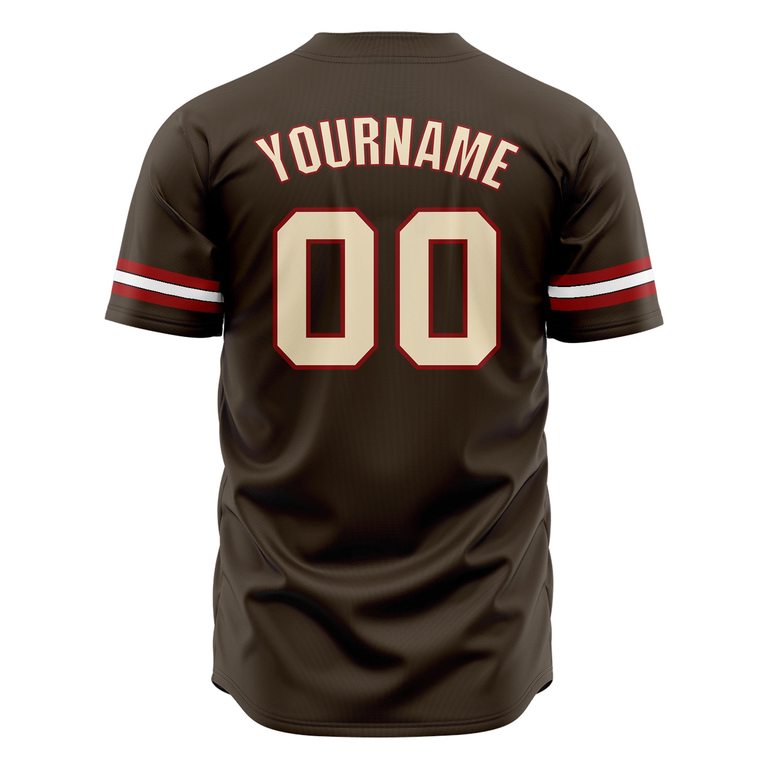 Custom Professional Brown Cream Baseball Jersey