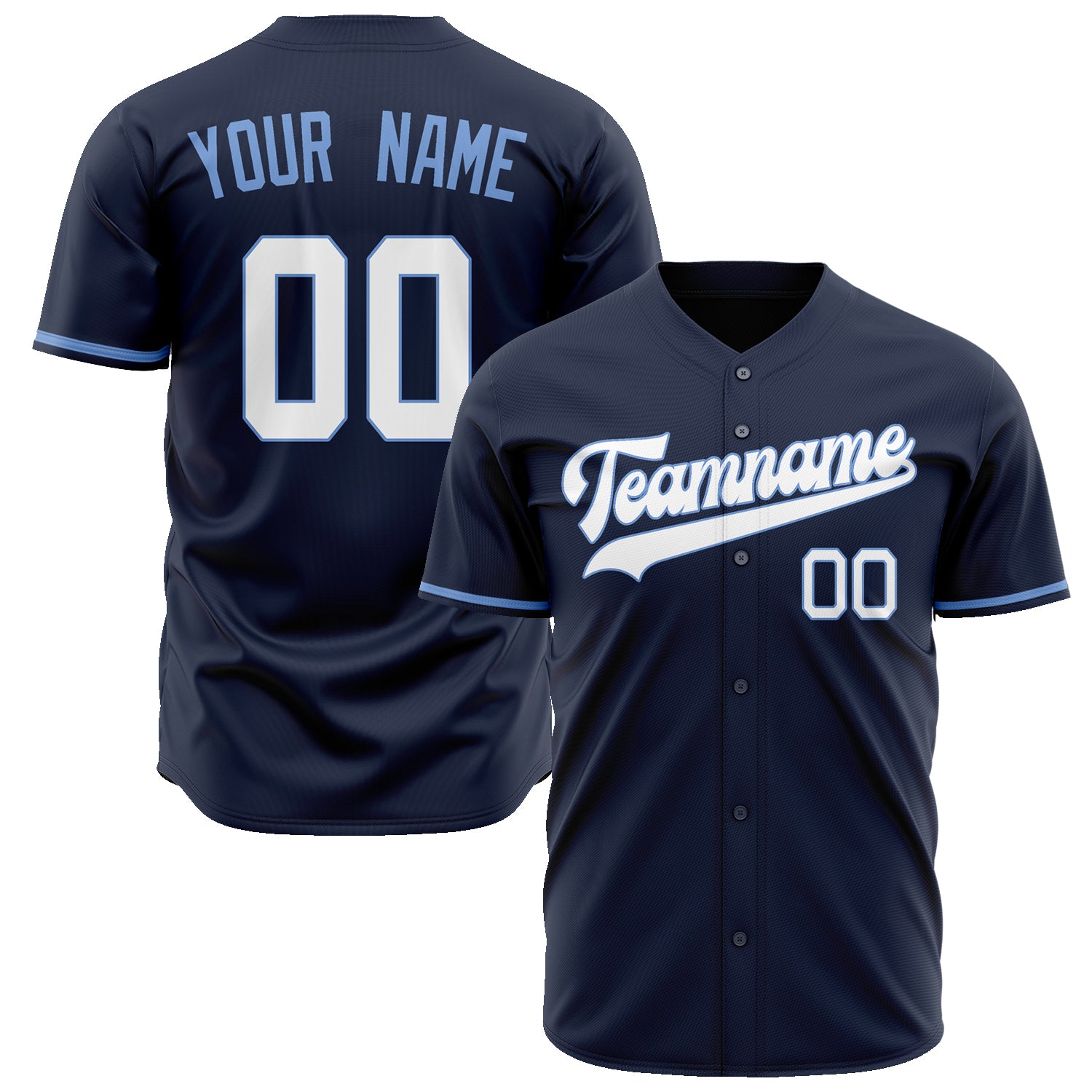 Benutzerdefiniertes Professionelles Marineblau Weiß Baseballtrikot BB02240604WY451