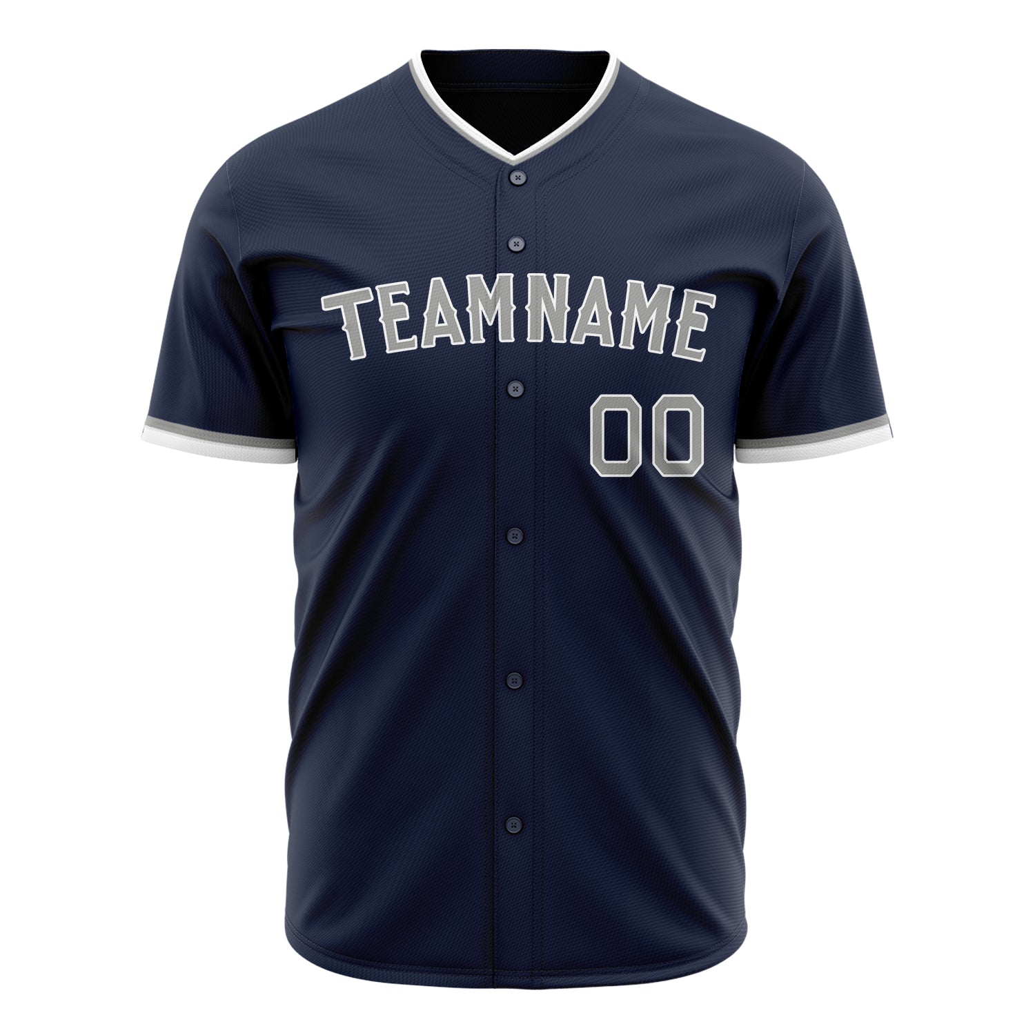 Benutzerdefiniertes Professionelles Marineblau Grau Baseballtrikot