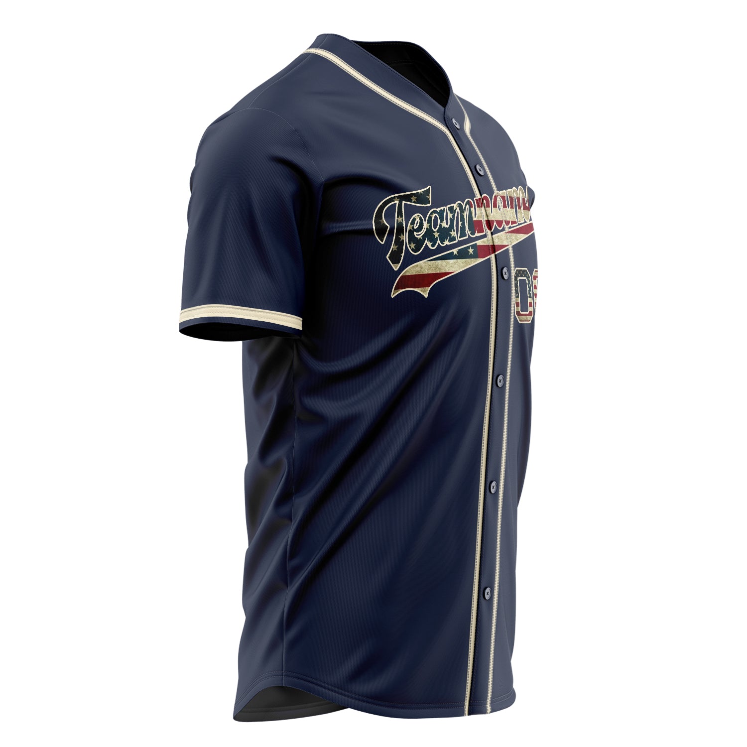 Benutzerdefiniertes Professionelles Marineblau Creme Baseballtrikot