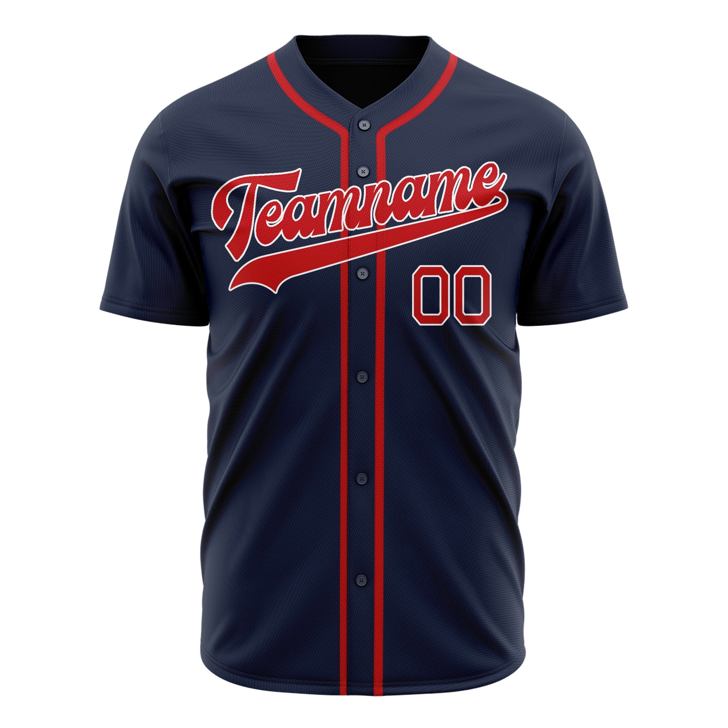 Benutzerdefiniertes Professionelles Marineblau Rot Baseballtrikot
