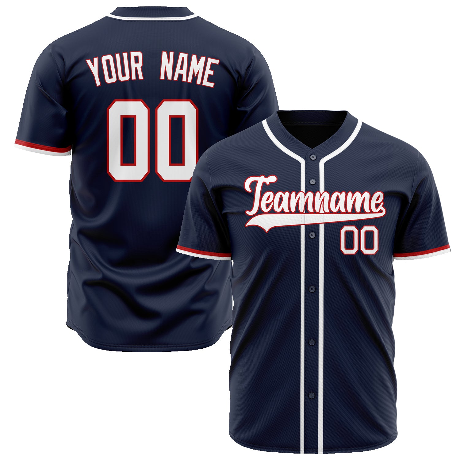 Benutzerdefiniertes Professionelles Marineblau Weiß Baseballtrikot BB02240604WY459