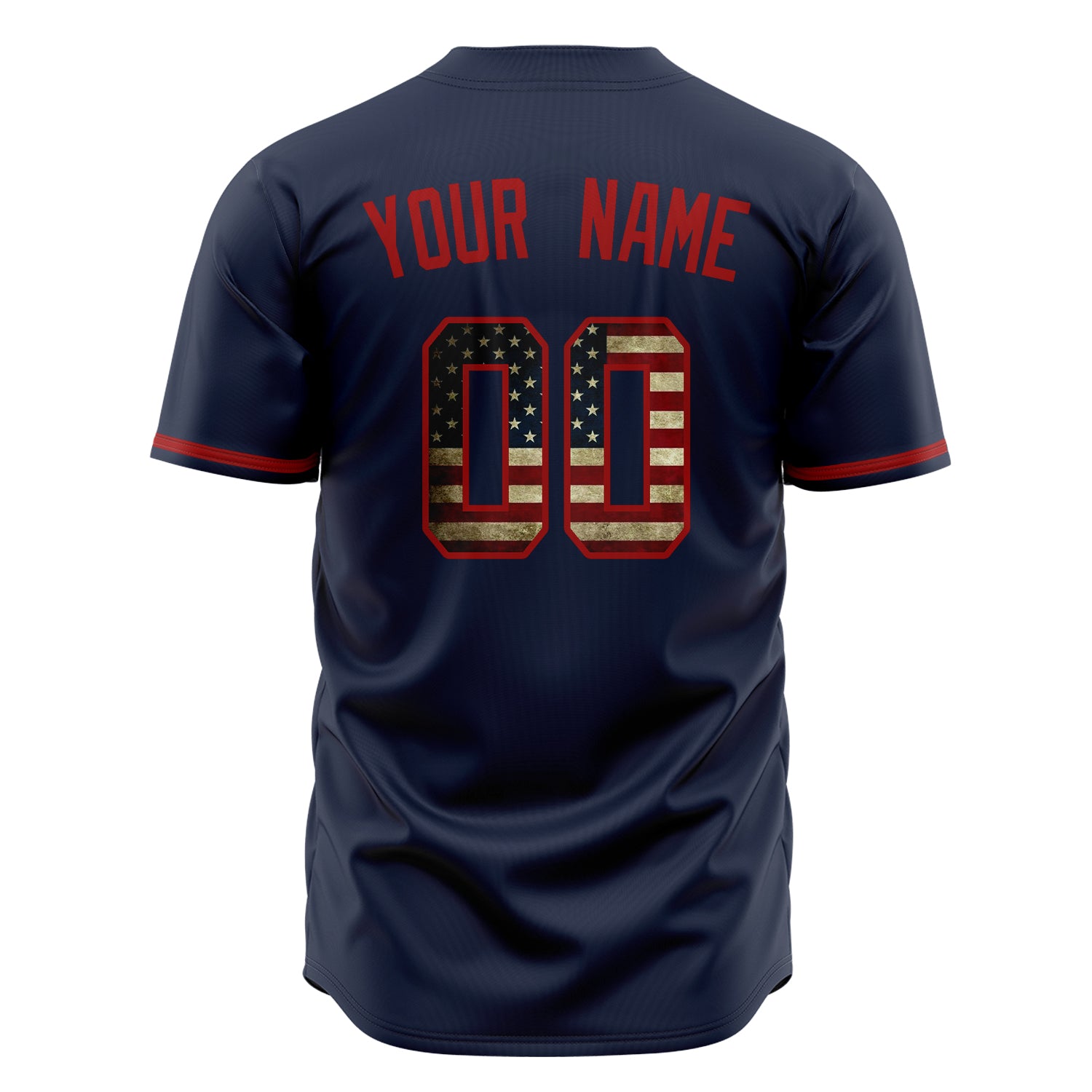 Custom Professional Navy Blue Red Baseball Jersey
