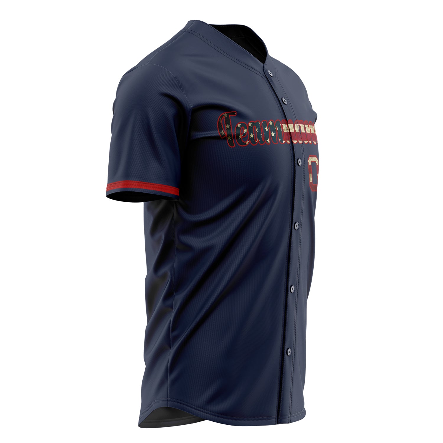Custom Professional Navy Blue Red Baseball Jersey
