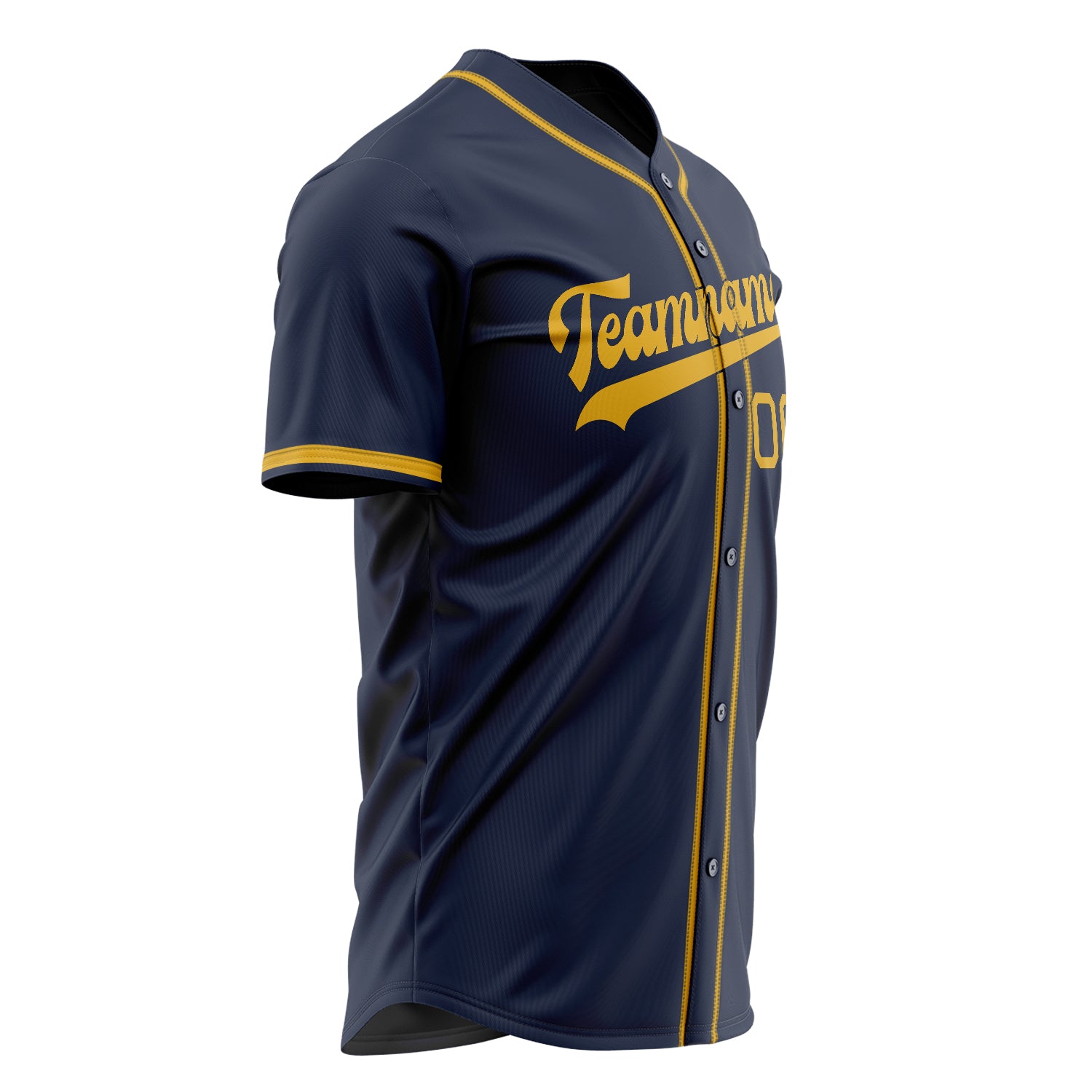 Benutzerdefiniertes Professionelles Marineblau Gold Baseballtrikot