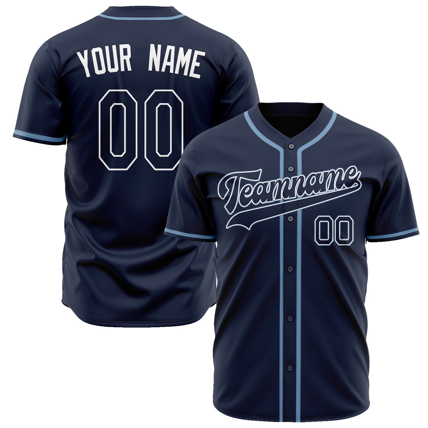 Benutzerdefiniertes Professionelles Marineblau Weiß Baseballtrikot BB02240604WY463