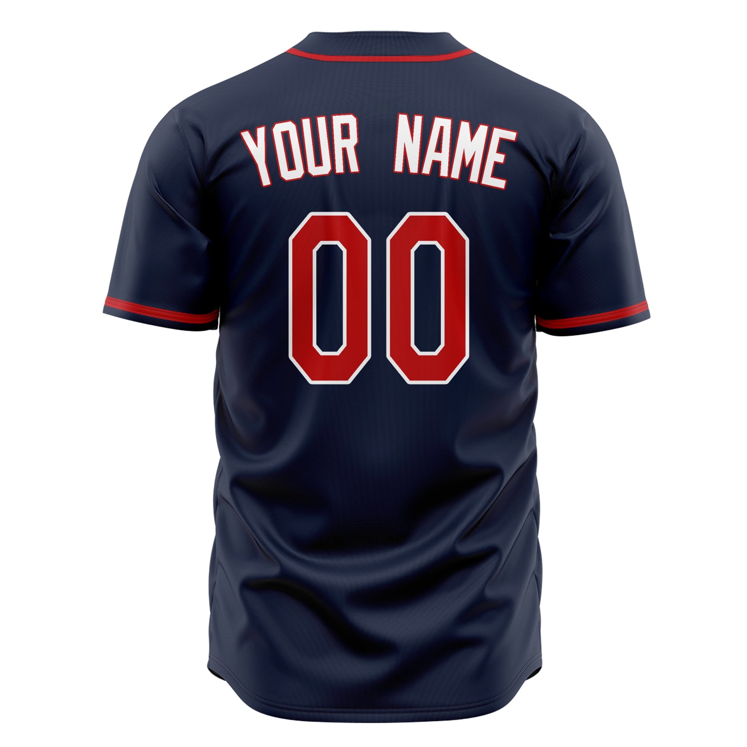 Benutzerdefiniertes Professionelles Marineblau Rot Baseballtrikot