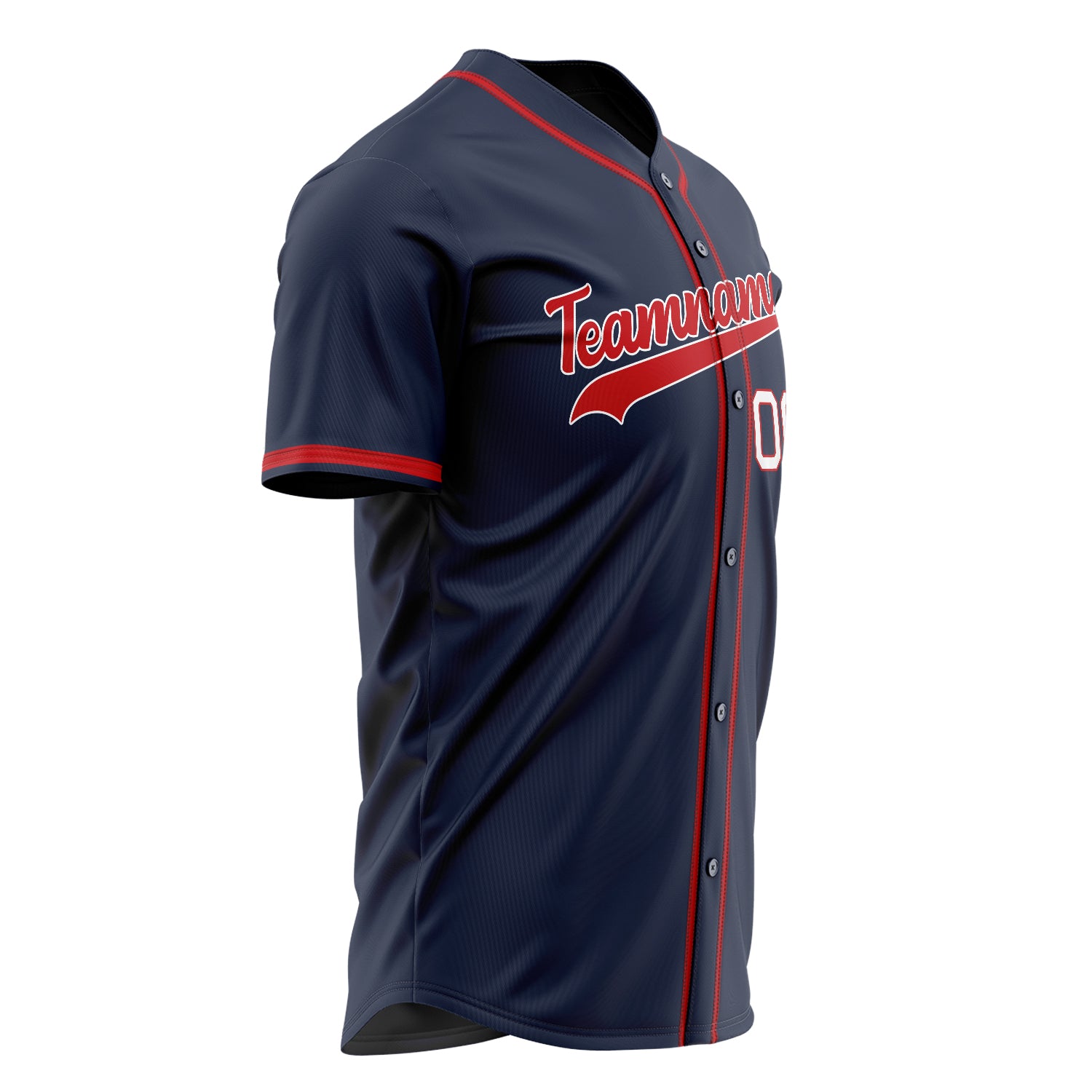Benutzerdefiniertes Professionelles Marineblau Rot Baseballtrikot