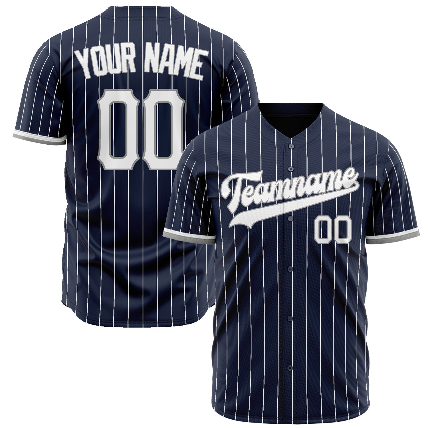 Benutzerdefiniertes Professionelles Marineblau Weiß Baseballtrikot BB02240604WY468
