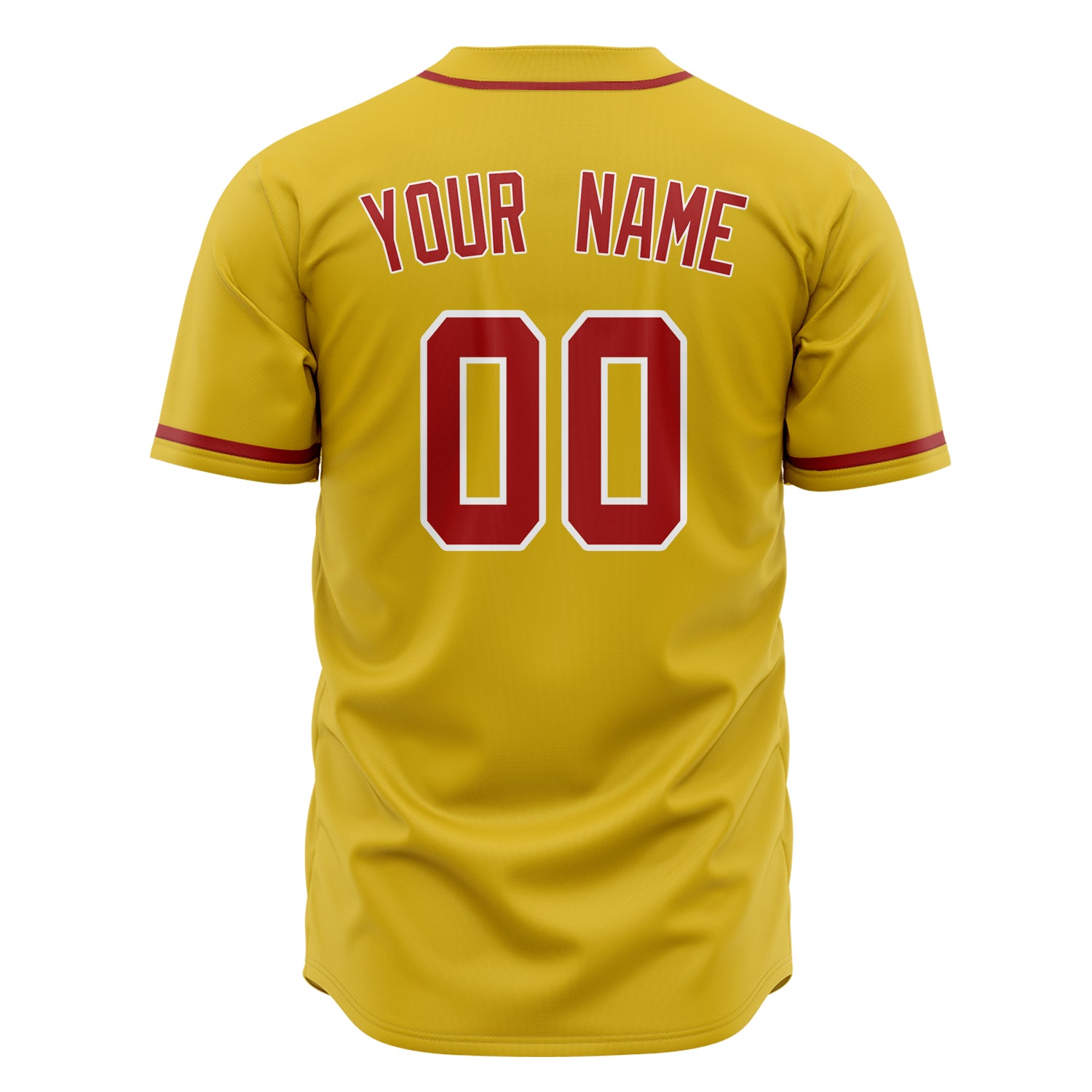 Custom Professional Yellow Red Baseball Jersey