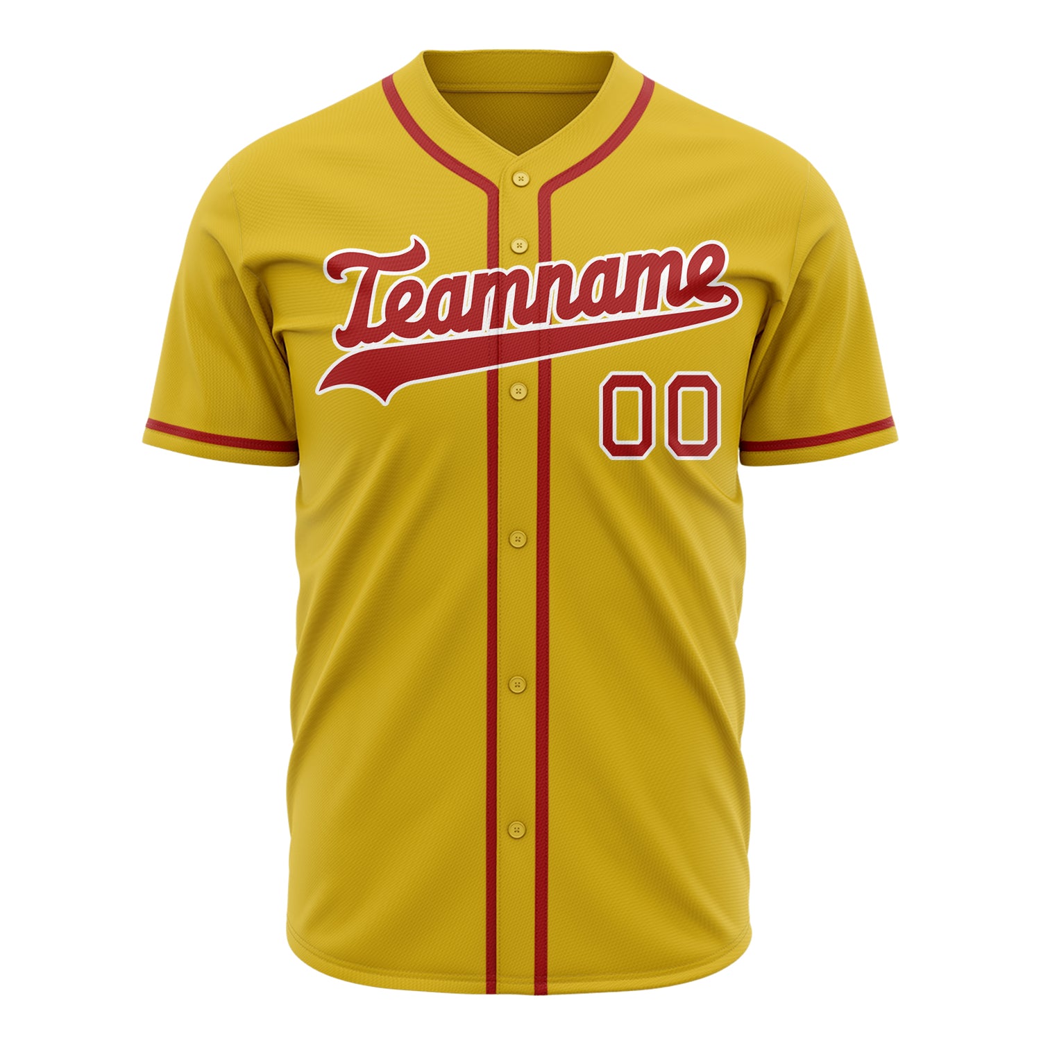 Custom Professional Yellow Red Baseball Jersey