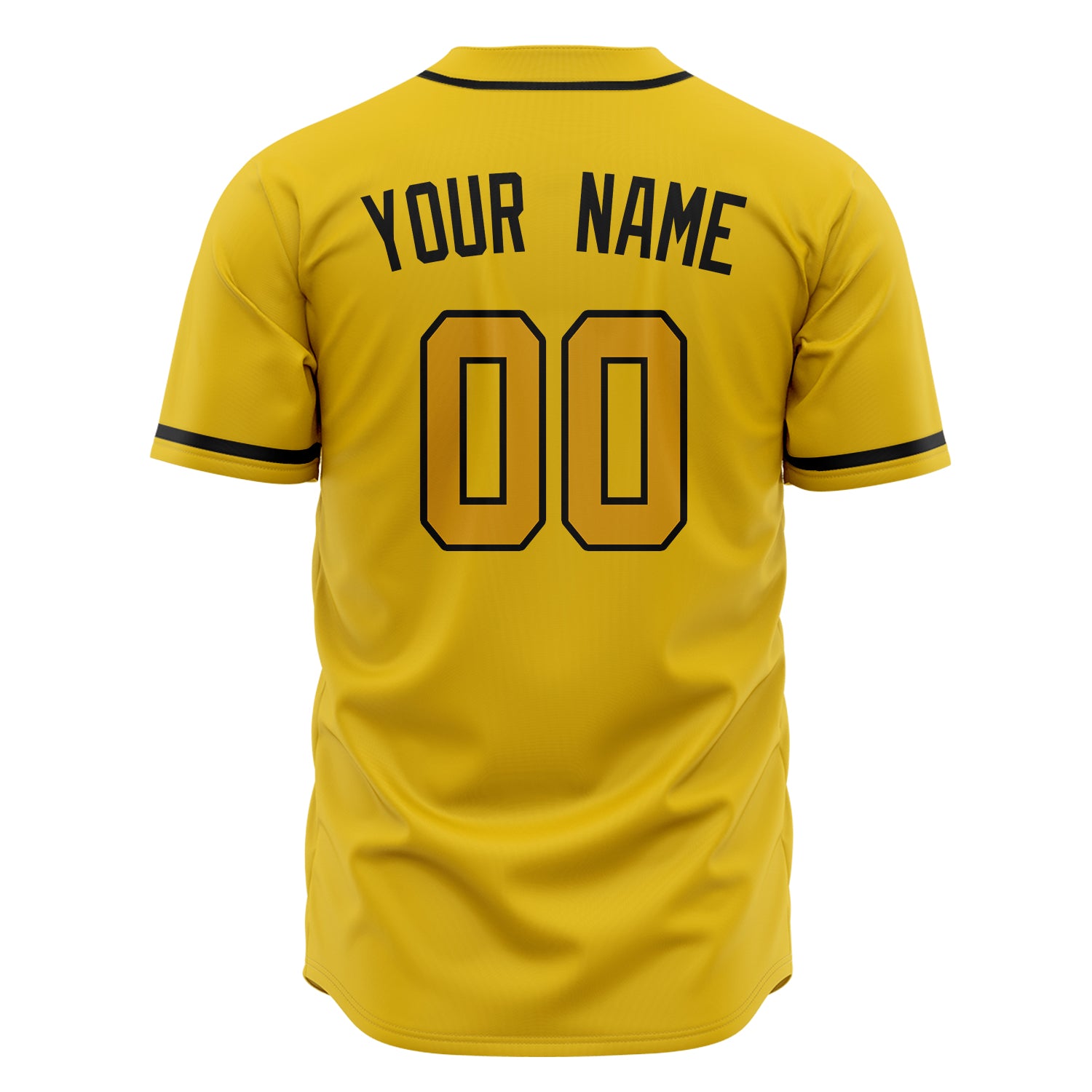 Benutzerdefiniertes Professionelles Gelb Gold Baseballtrikot