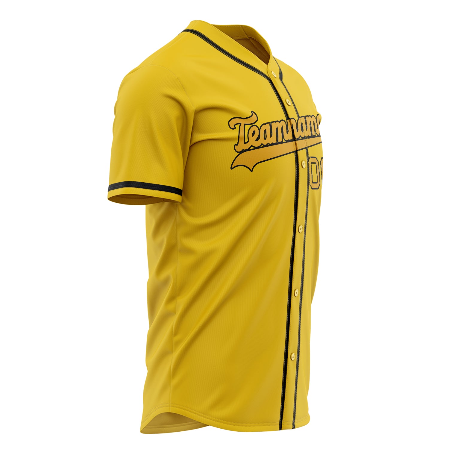 Benutzerdefiniertes Professionelles Gelb Gold Baseballtrikot