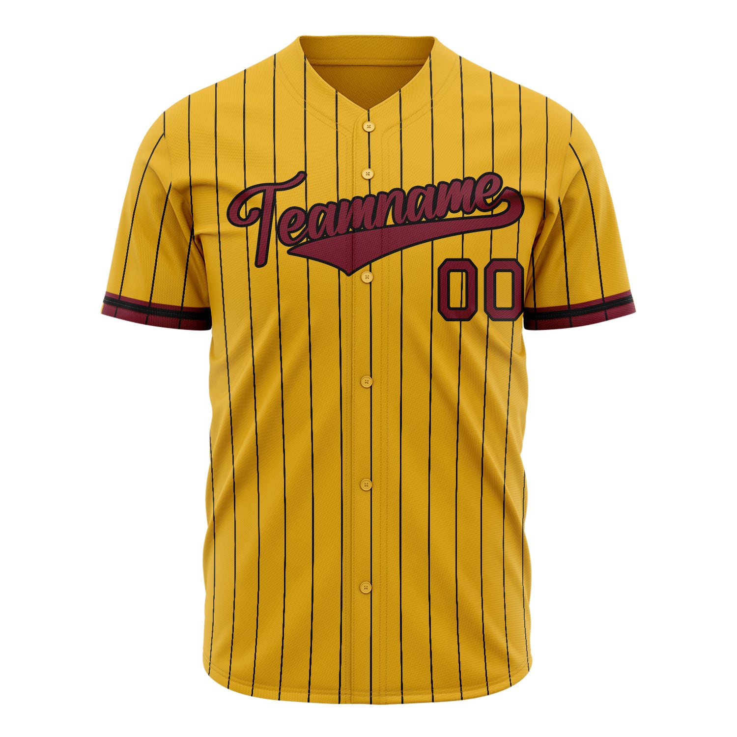 Benutzerdefiniertes Professionelles Gelb Karmesinrot Baseballtrikot