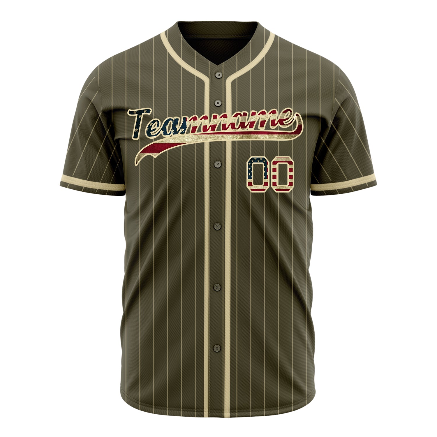 Custom Professional Olive Cream Baseball Jersey