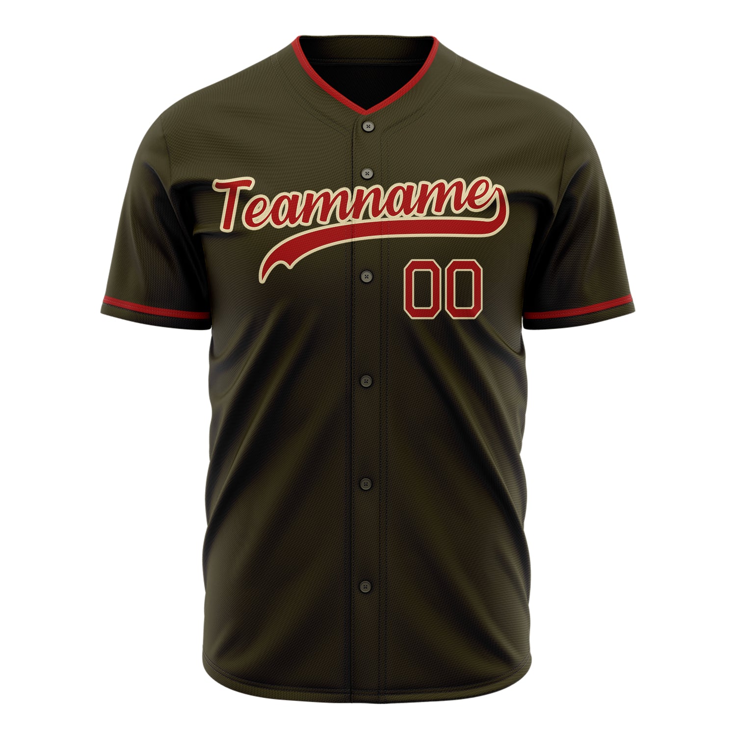 Custom Professional Olive Red Baseball Jersey