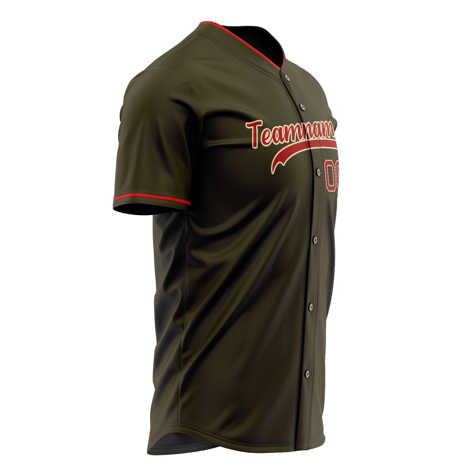 Custom Professional Olive Red Baseball Jersey