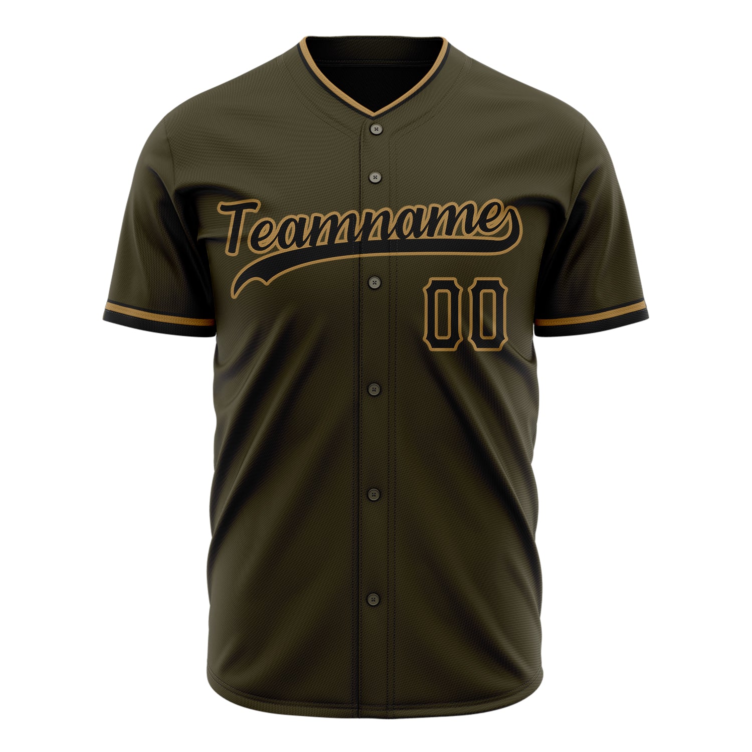 Custom Professional Olive Black Baseball Jersey