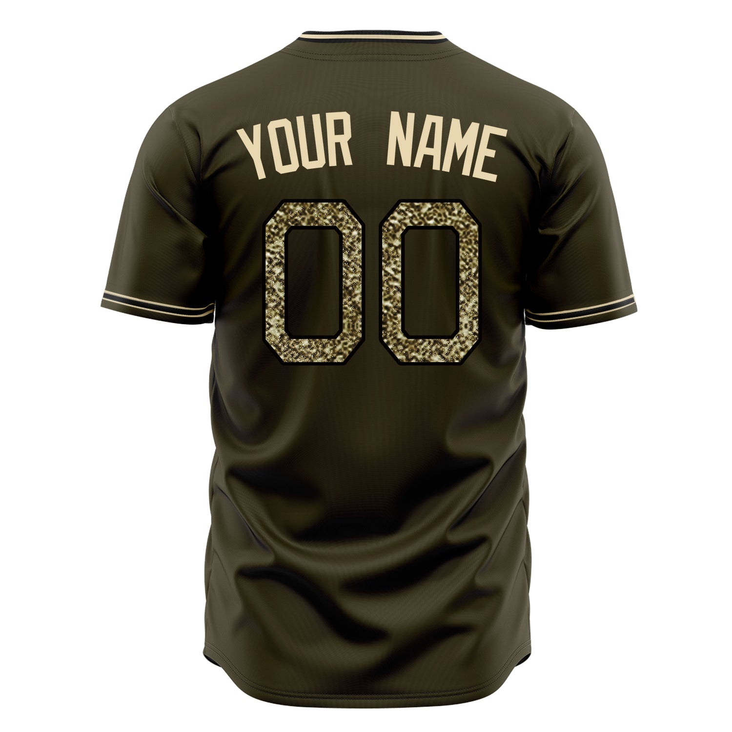 Custom Professional Olive Camo Baseball Jersey