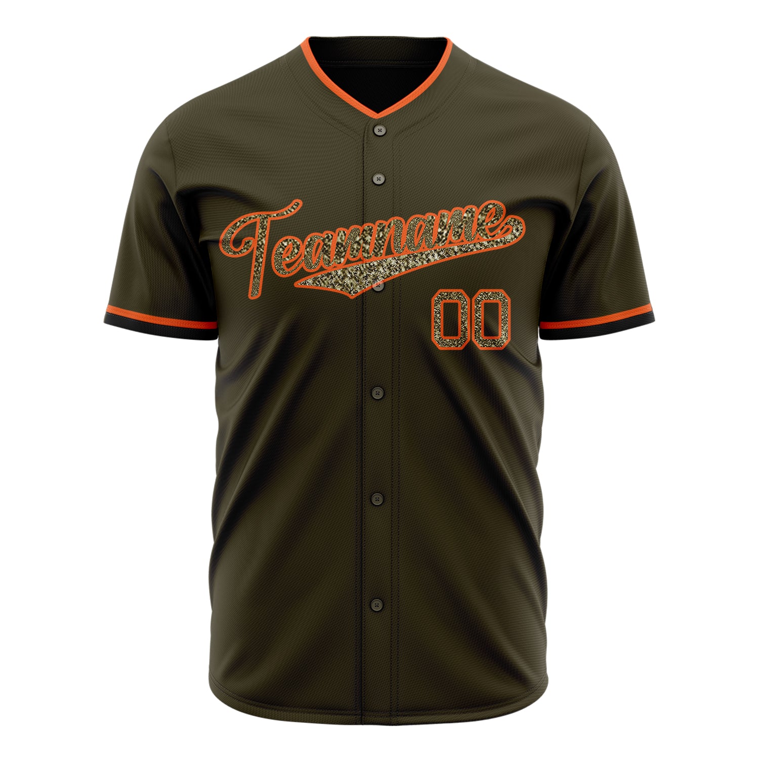 Custom Professional Olive Camo Baseball Jersey