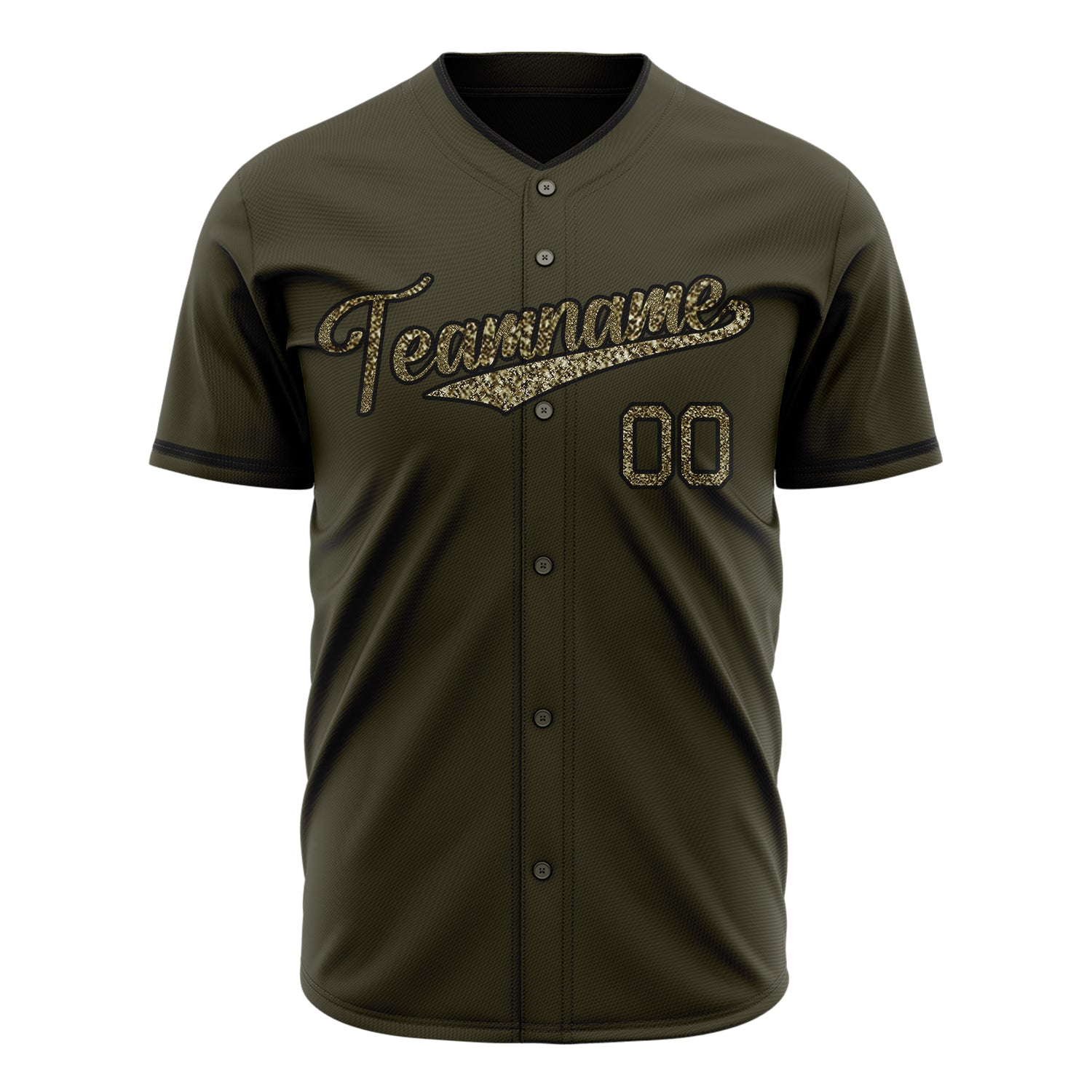 Custom Professional Olive Camo Baseball Jersey