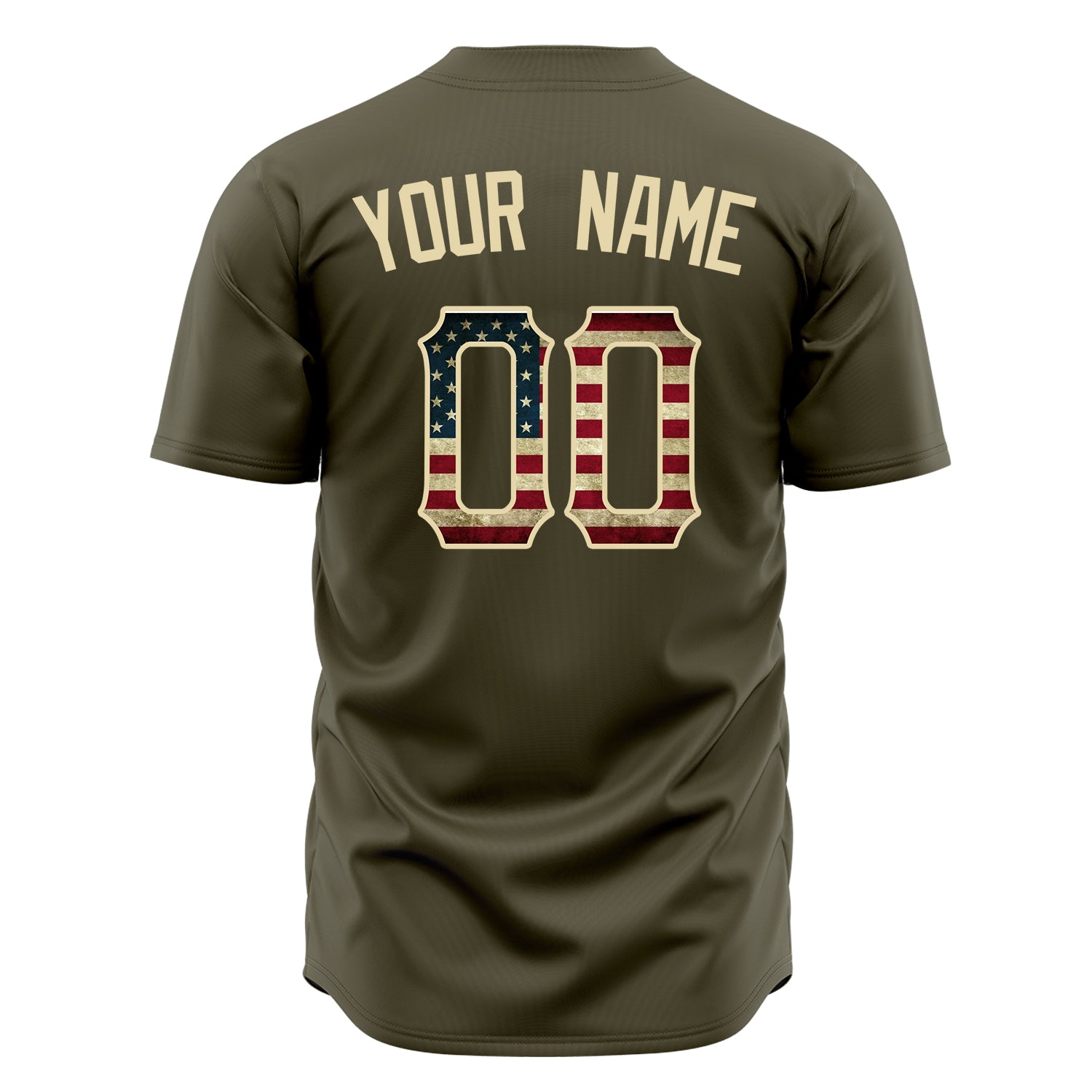 Custom Professional Olive Cream Baseball Jersey