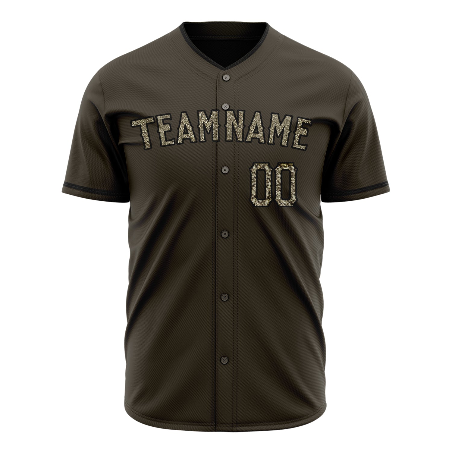 Custom Professional Olive Camo Baseball Jersey