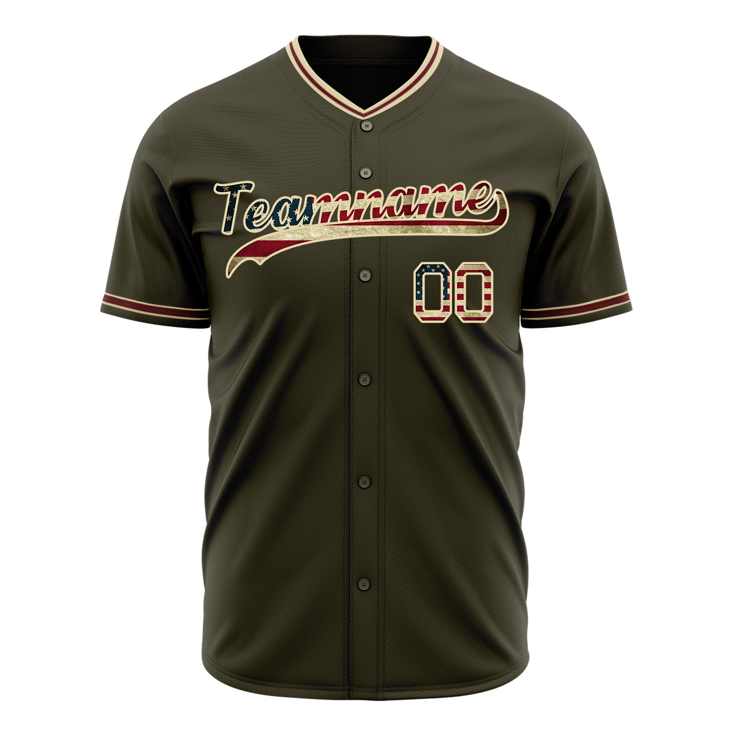 Custom Professional Olive Cream Baseball Jersey