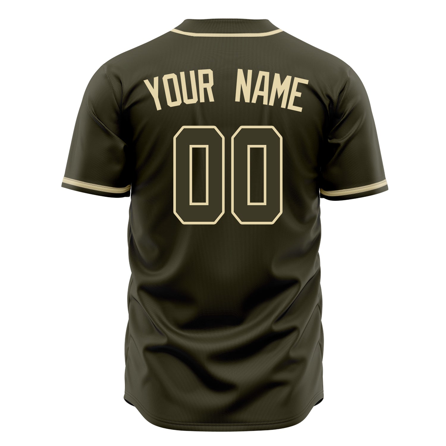Custom Professional Olive Cream Baseball Jersey