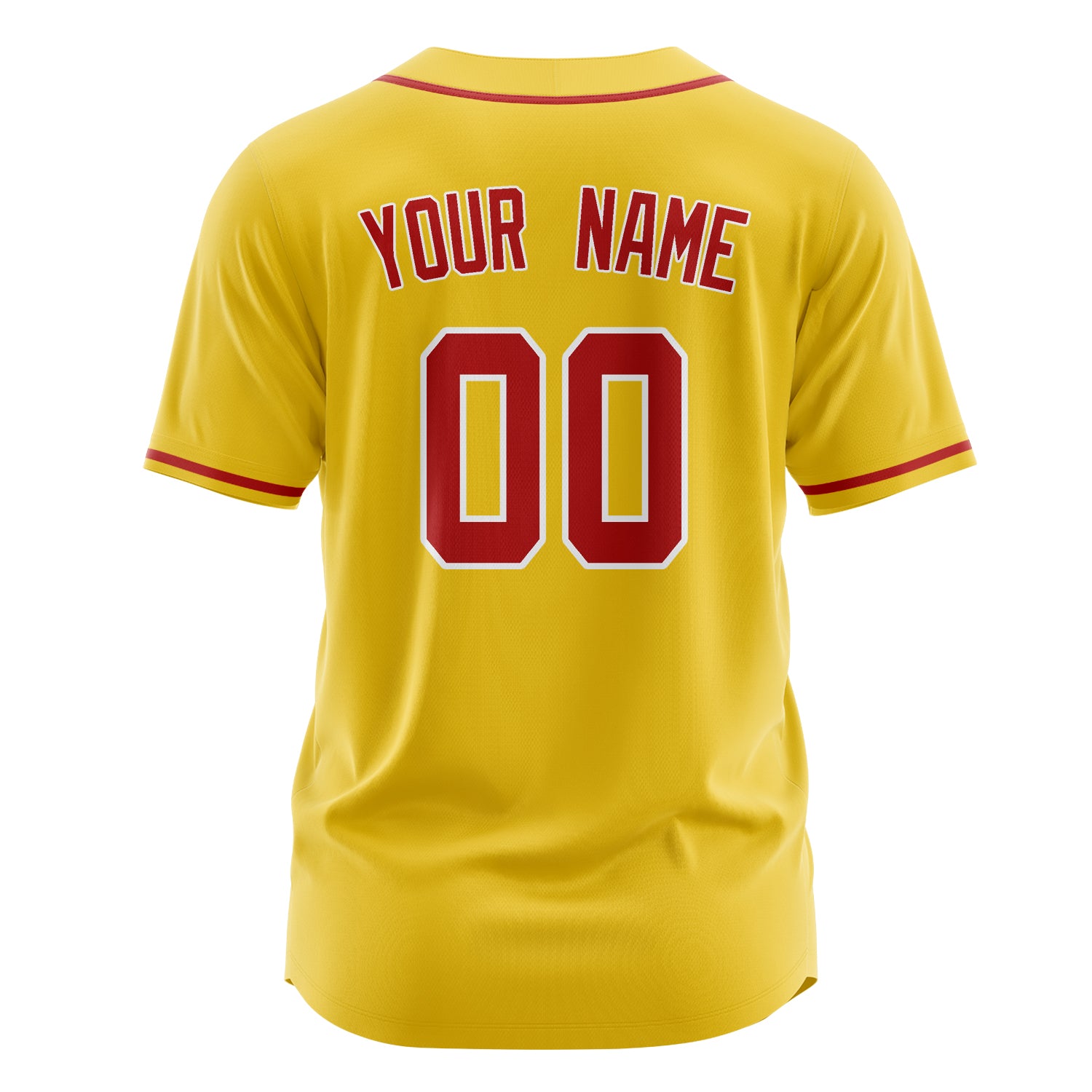 Benutzerdefiniertes Professionelles Gelb Rot Baseballtrikot