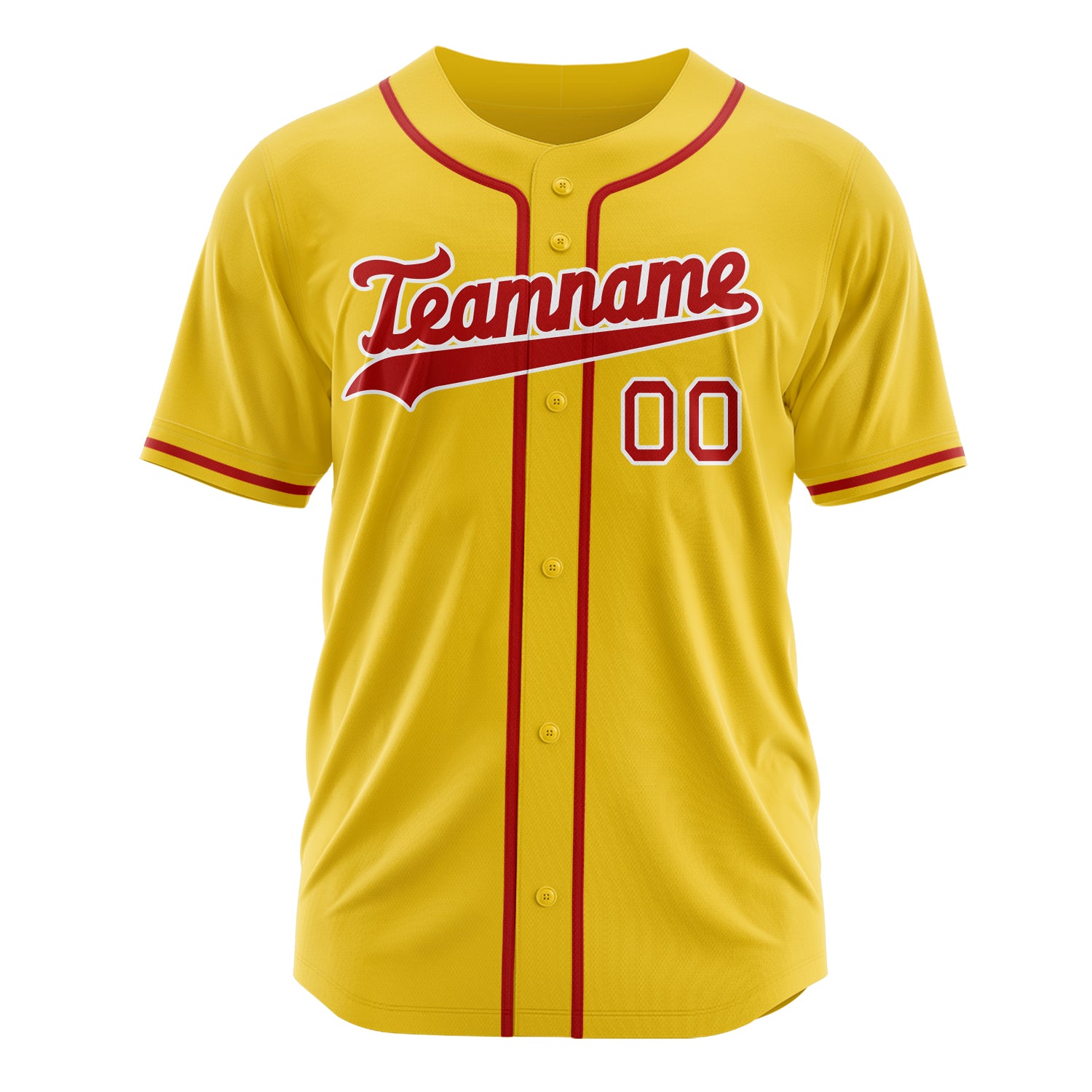 Benutzerdefiniertes Professionelles Gelb Rot Baseballtrikot