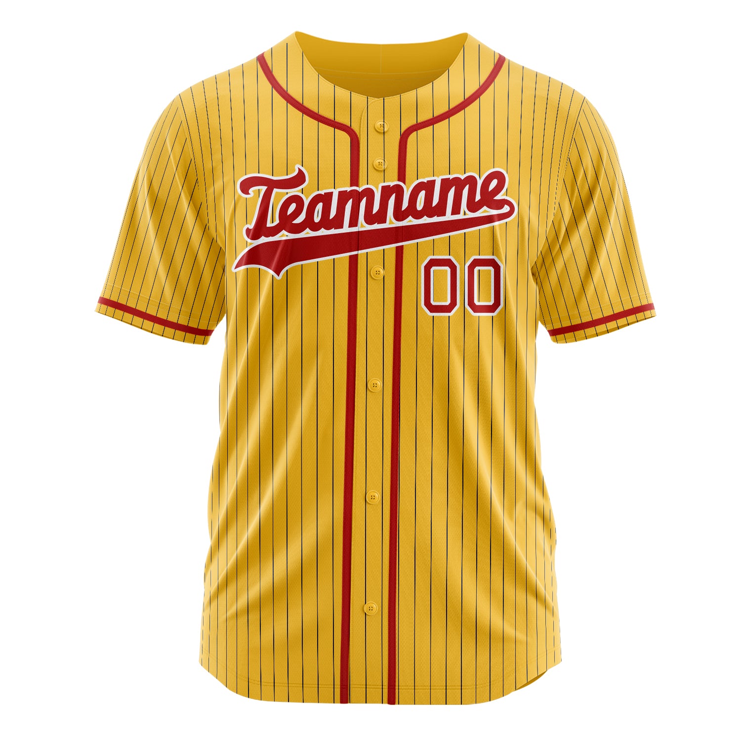 Benutzerdefiniertes Professionelles Gelb Rot Baseballtrikot