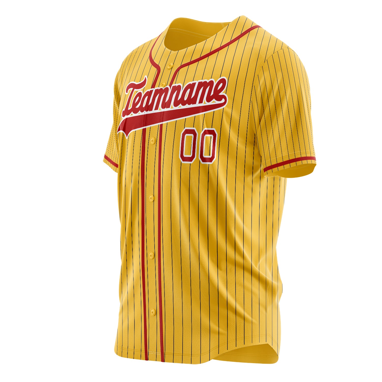 Benutzerdefiniertes Professionelles Gelb Rot Baseballtrikot