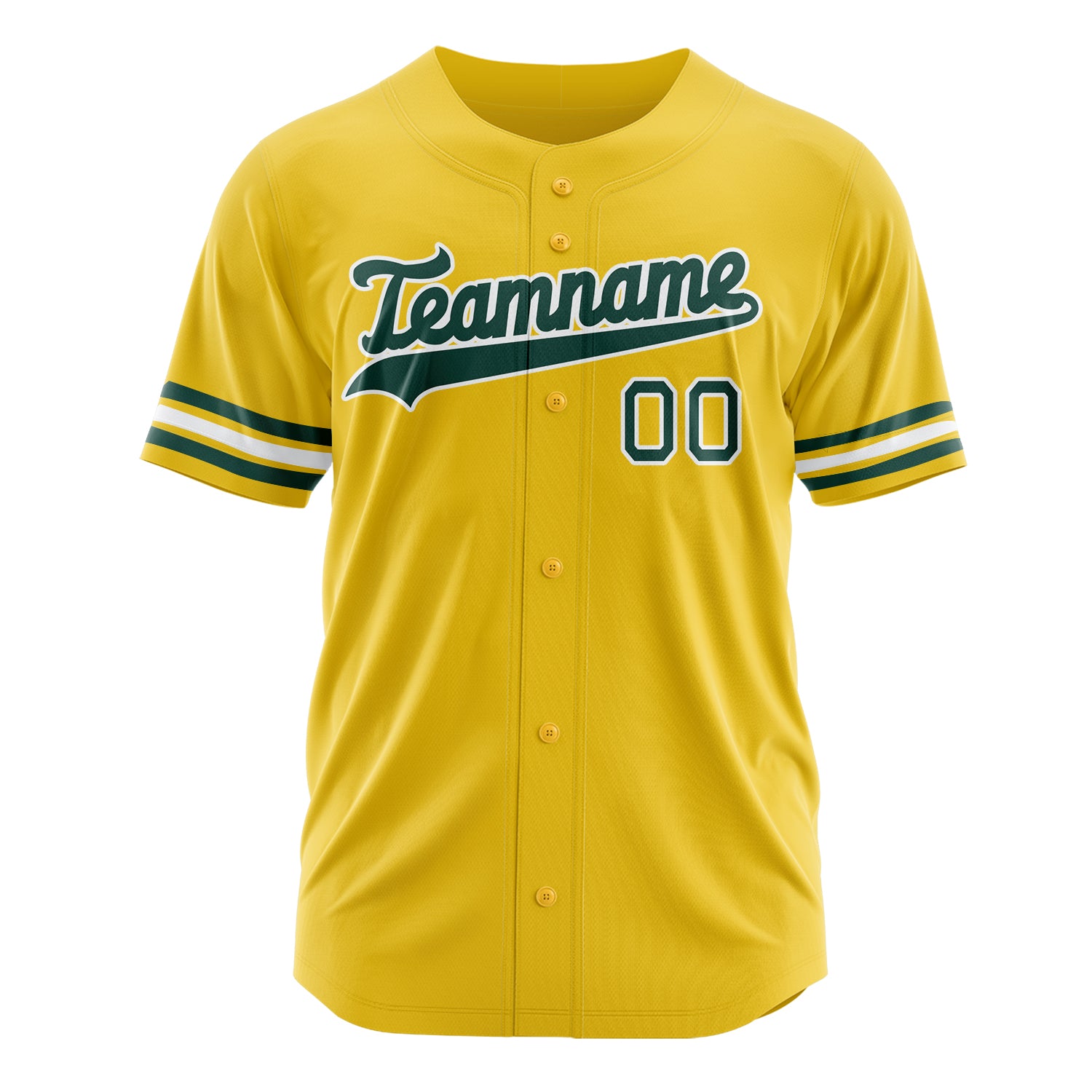 Benutzerdefiniertes Professionelles Gelb Grün Baseballtrikot