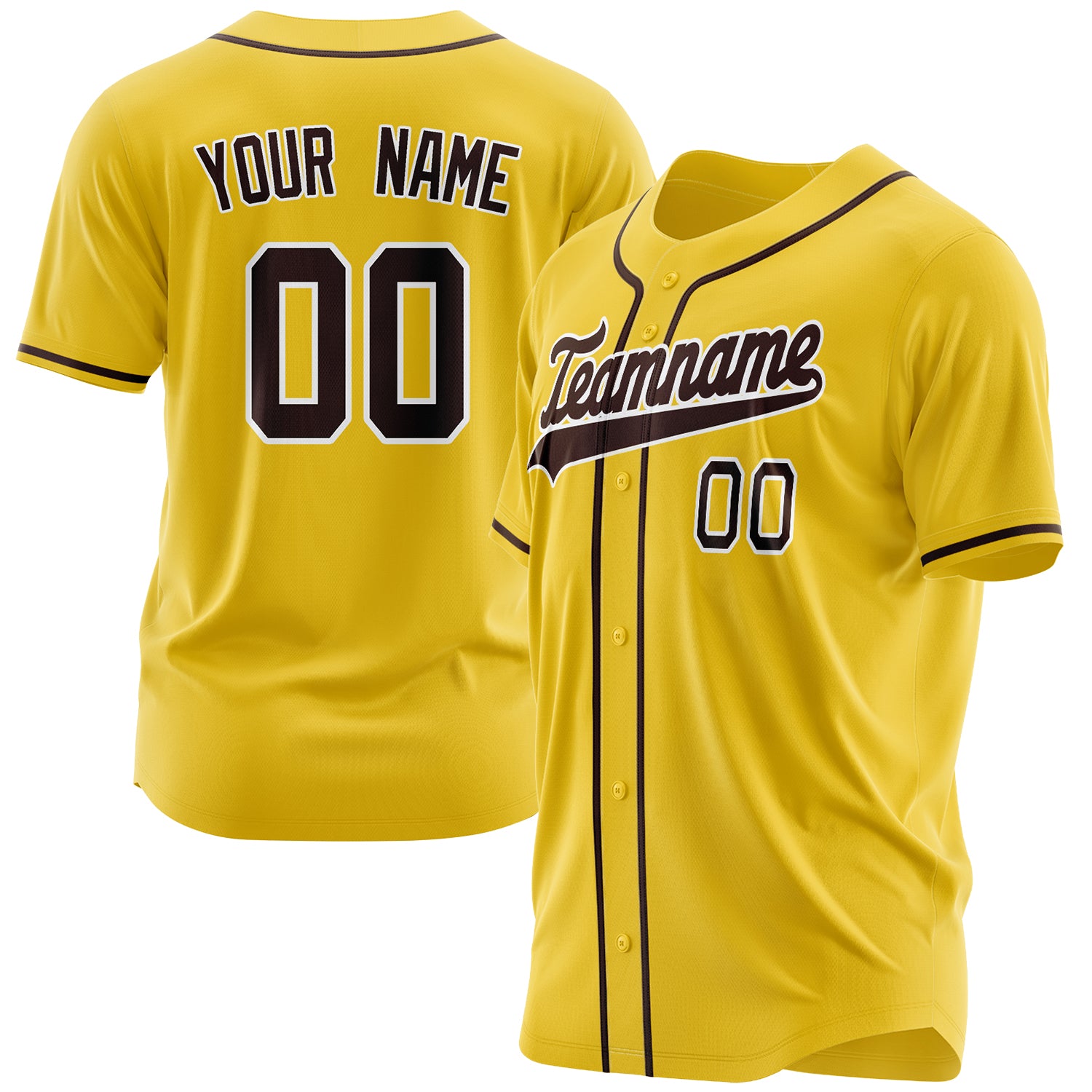 Benutzerdefiniertes Professionelles Gelb Schwarz Baseballtrikot BB03240607CK375