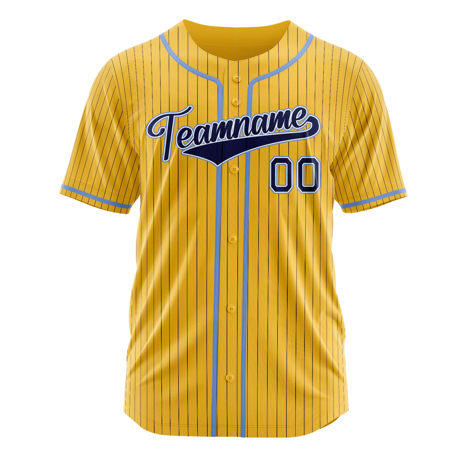 Benutzerdefiniertes Professionelles Gelb Marineblau Baseballtrikot