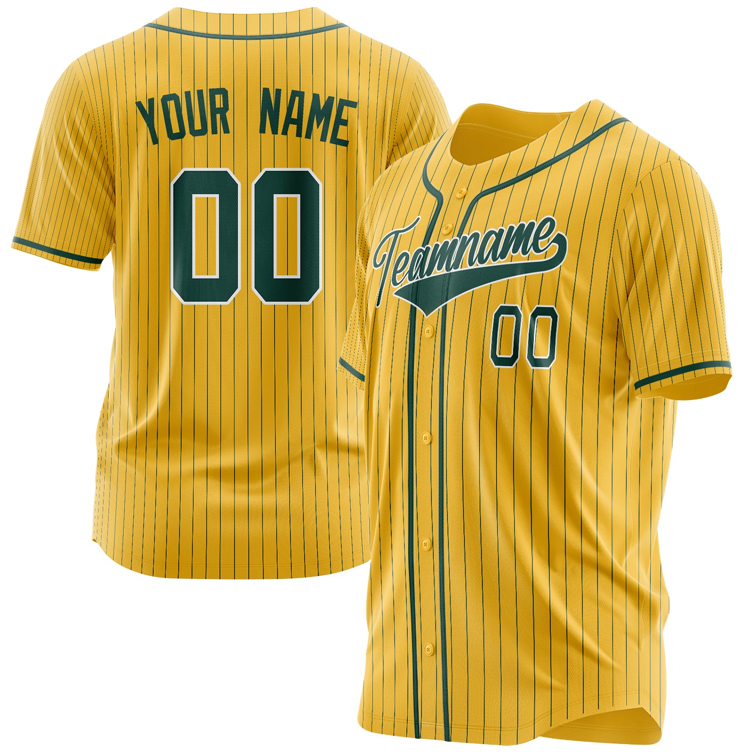 Benutzerdefiniertes Professionelles Gelb Grün Baseballtrikot BB03240607CK377